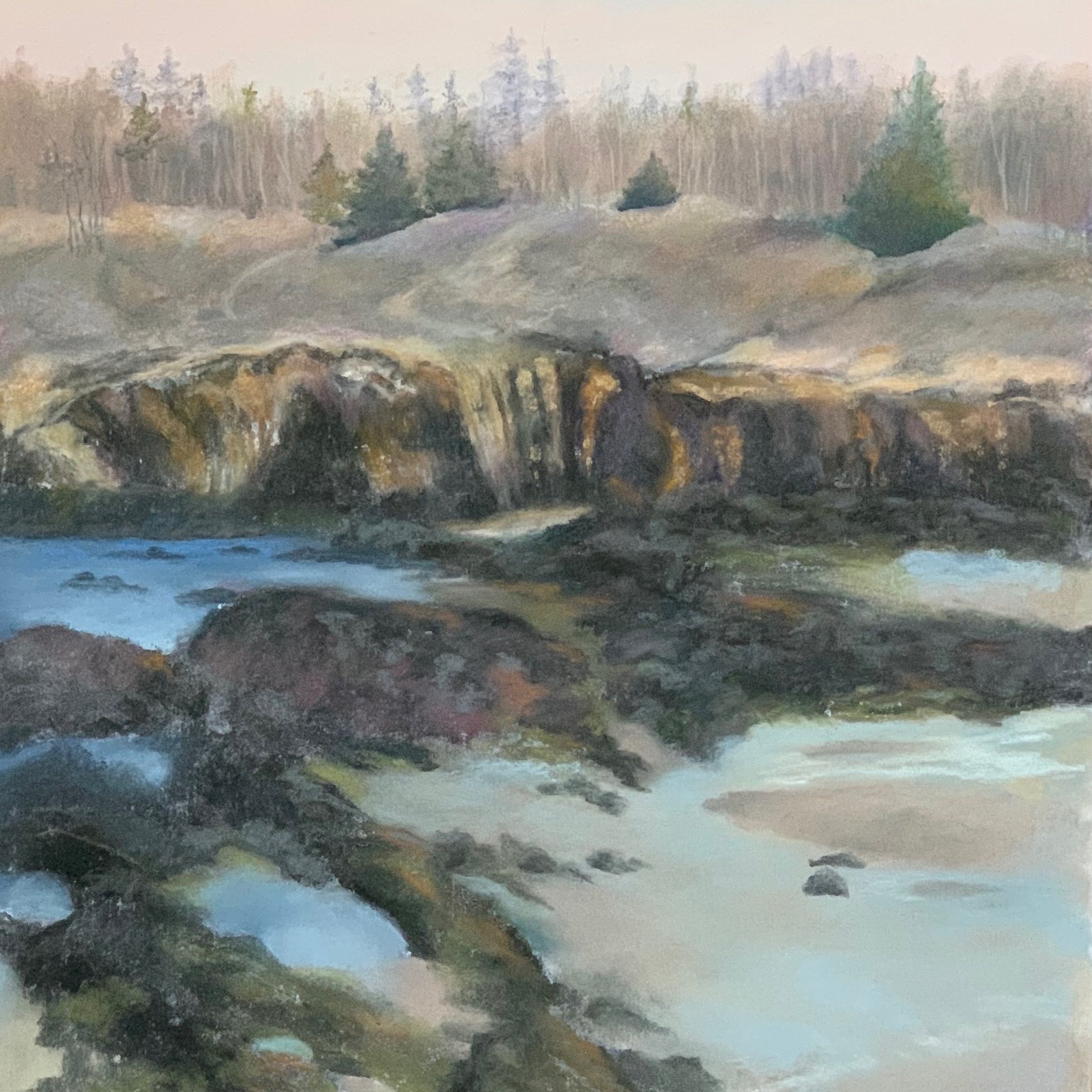 View+at+Hermit+Island+30x24%2522+Pastel+Framed+UV+Light+%242200.jpg