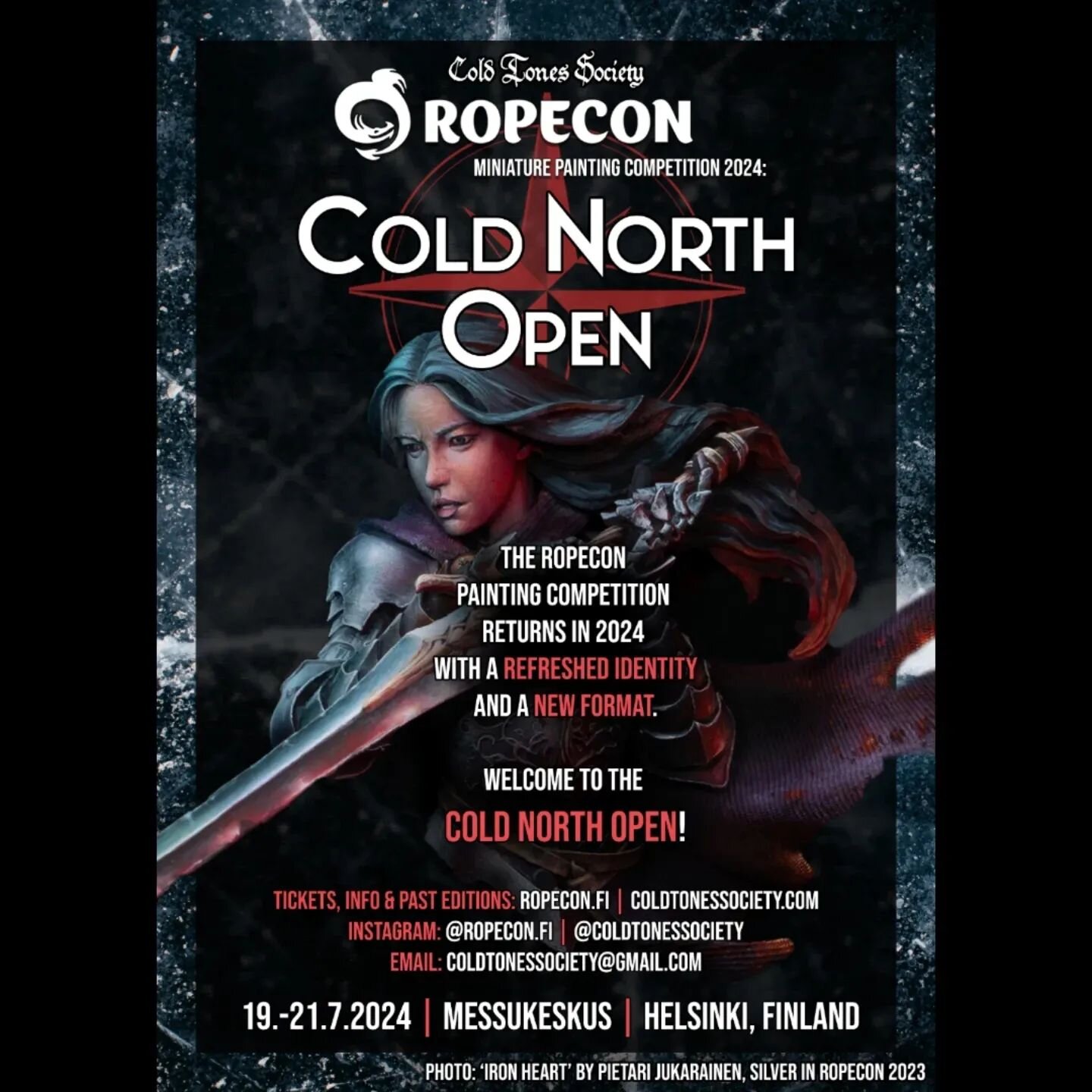 Welcome to Cold North Open 2024!

As many of you might know, we've been organizing the yearly @ropecon.fi miniature painting competition with @paintingbaron, @vuentominis and @hoshodeminis for the last two years here in Finland. It's a long-running c