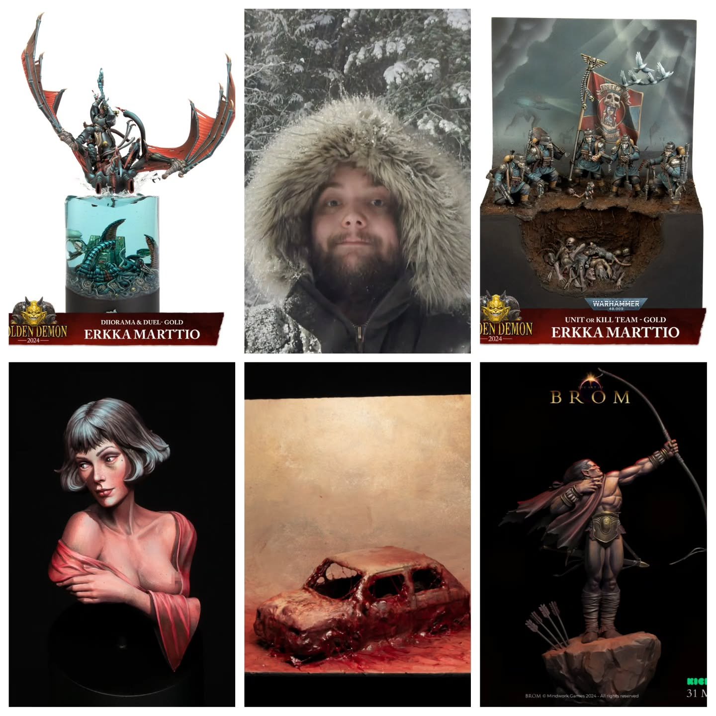 #artvsartist2024 - First time I haven't finished enough pieces to even fill the grid, yet probably also the one year during which I've painted a lot more than ever before, in fact I've been doing something every day for the entire year 😂

Been a bla