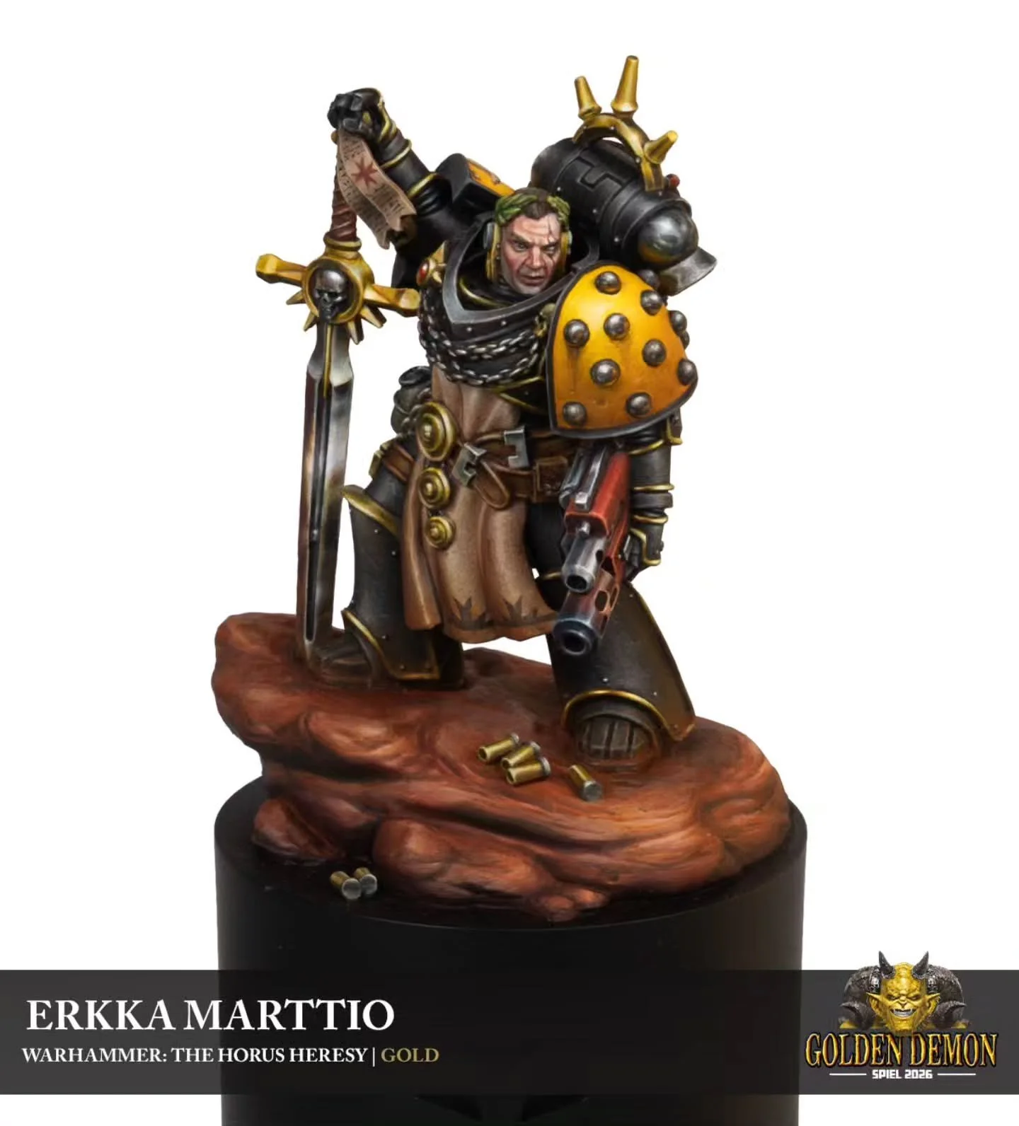 Just received gold in GD Essen Spiel for my Horus Heresy entry!

Started painting this as a demo piece on my display fundamentals course, and liked it enough to finish it up for GD. I tend to usually do a lot of converting and sculpting, so was inter