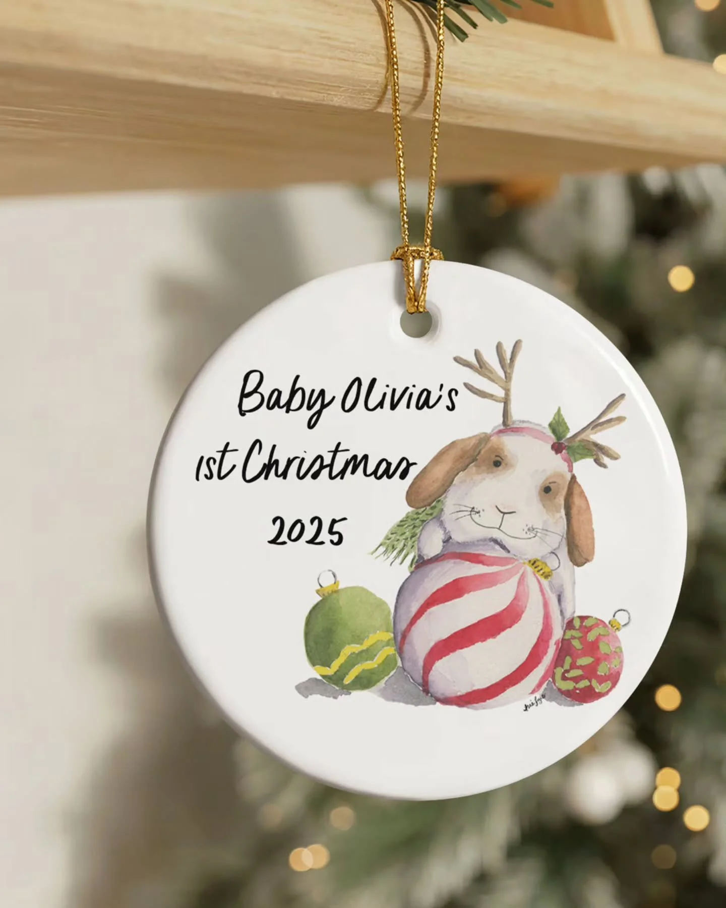 Celebrate milestones this holiday season with these ornaments ✨ New personalization options just landed in my shop &mdash; Baby&rsquo;s 1st, Married 1st, and New Home ornaments 🎄

Link in bio to see them all

#gentlemischief #cuterebellion #christma