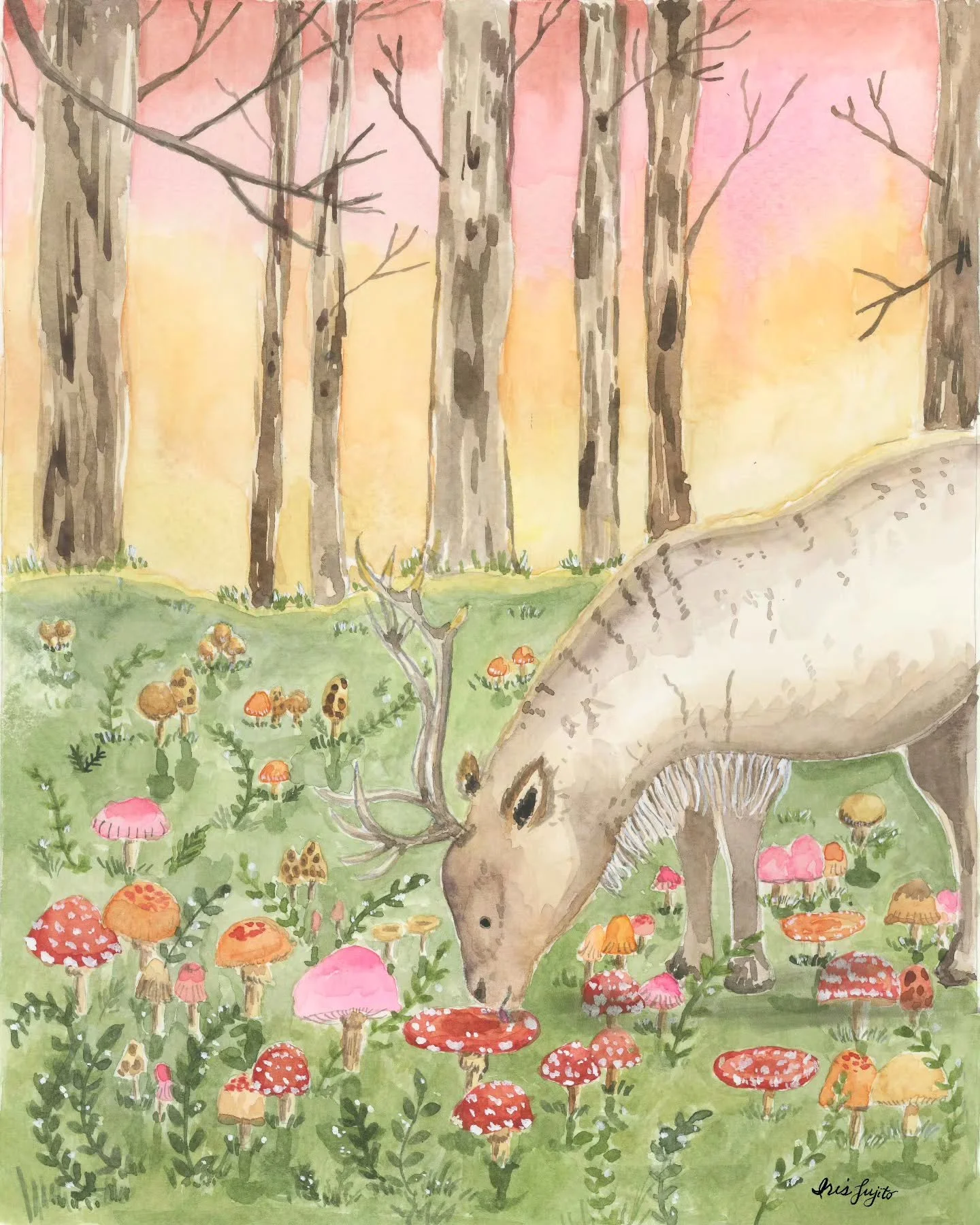 I read in National Geographic that in Siberia, reindeer sometimes nibble on fly agaric mushrooms and&hellip; let&rsquo;s just say, things get interesting.

This mischievous one might be halfway to flight already.  It's ust another mysterious evening 