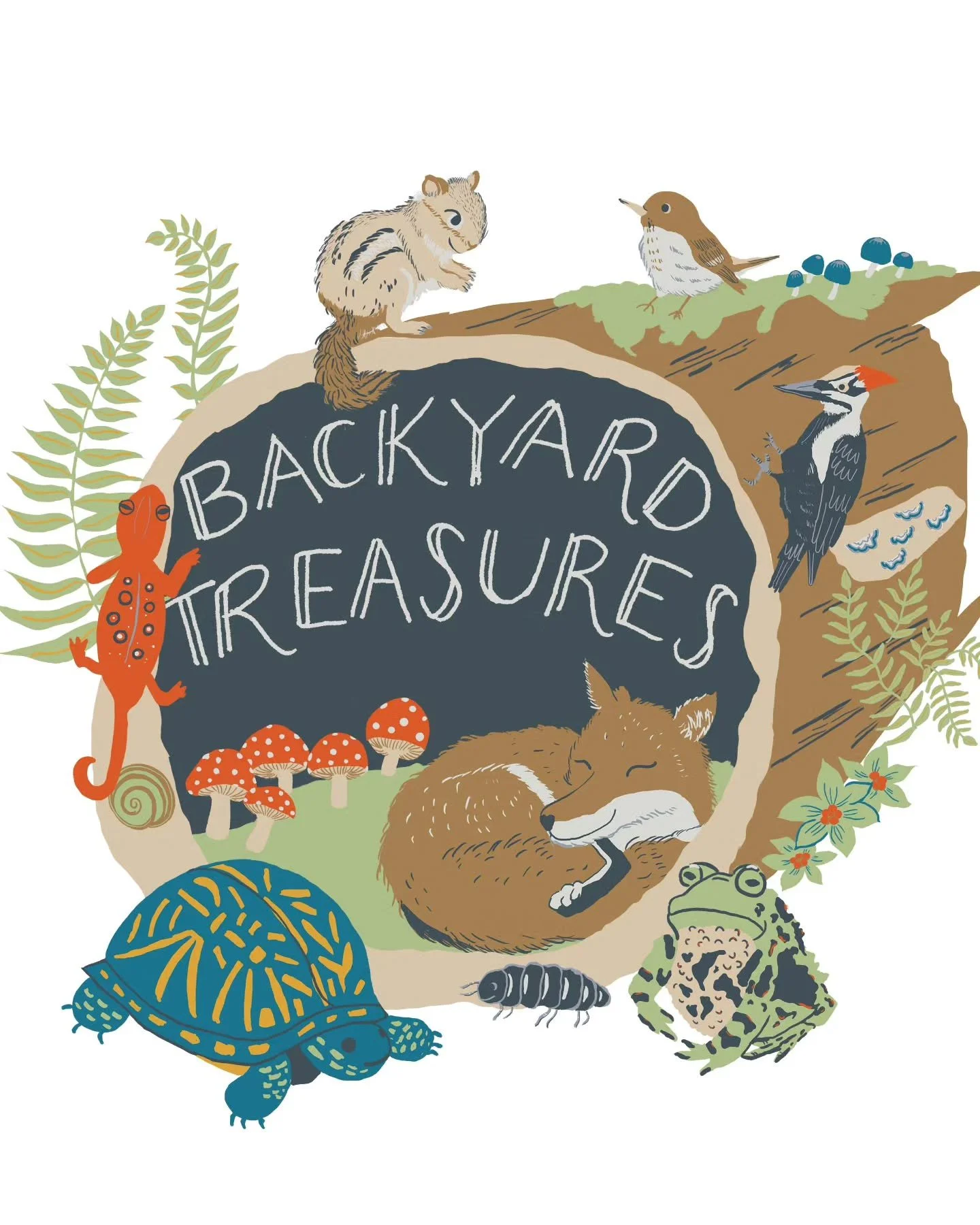 🌿🐢🦊 BACKYARD TREASURES 

A collection inspired by the animals and plants my kids and I noticed on walks when they were younger.

Built around familiar details and small moments of wonder.

#wanderingirisstudio  #irisfujitoillustration  #gentlemisc