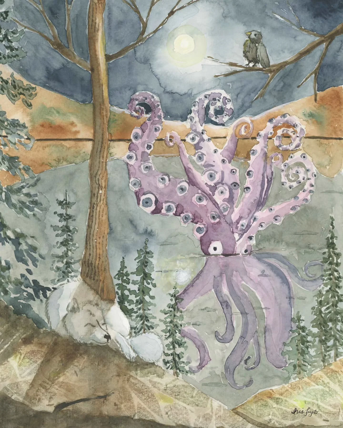 &ldquo;Nordic Tales&rdquo; was the prompt for Jehane&rsquo;s Golden Thread challenge. I started by researching Nordic creatures and Scandinavian folklore. In keeping with my Golden Thread of including animals in my illustrations, I centered this piec