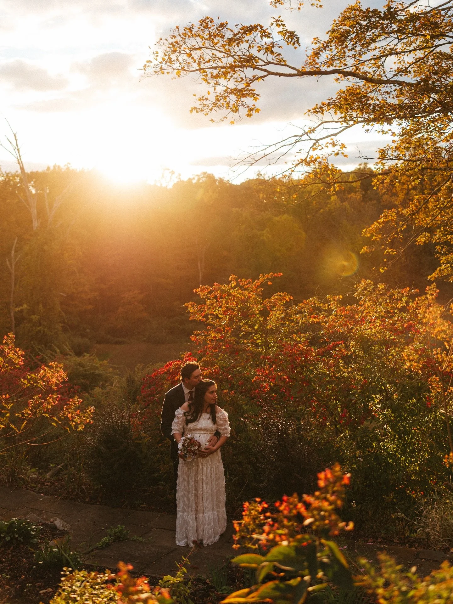 Tatianna &amp; Garrett 🧡 An autumn evening filled with the smell of crisp leaves, golden peeks, tight knit loved ones and the glow of flickering candles 🕯️ ✨