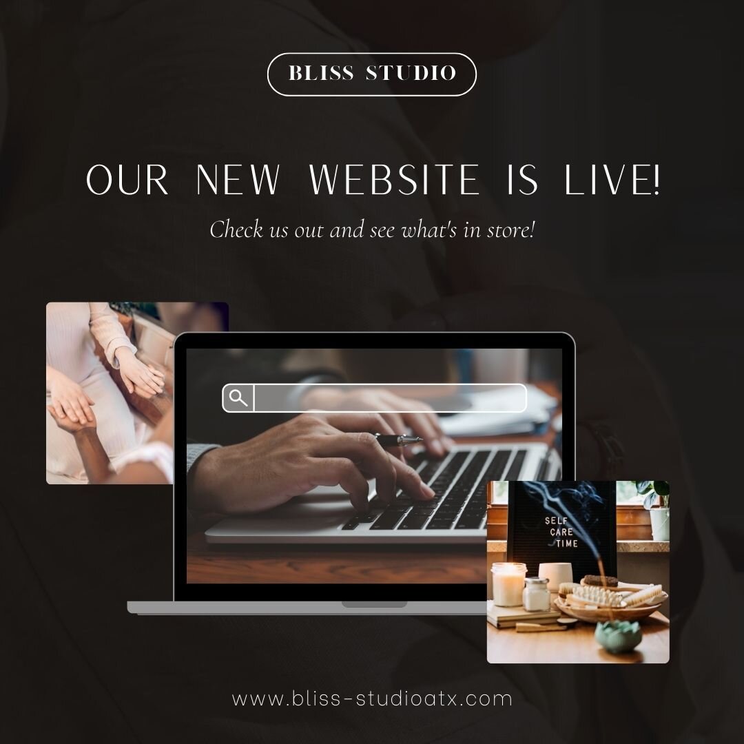 🌐 WEBSITE IS LIVE 🌐

We're thrilled to announce that Bliss Studio's long-awaited website is now LIVE! 

Explore the comprehensive range of wellness services we offer, stay effortlessly updated on upcoming events, and experience the sheer convenienc