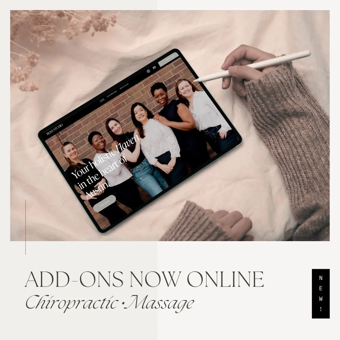 Upgrade your session.
No extra hassle. Just extra healing.

Now you can book chiropractic + massage add-ons directly online.

For your chiro session, add:
🔹 Acupuncture
🔹 Fire cupping
🔹 Scar tissue work

For your massage, add:
🔹 CBD cream
🔹 Cool