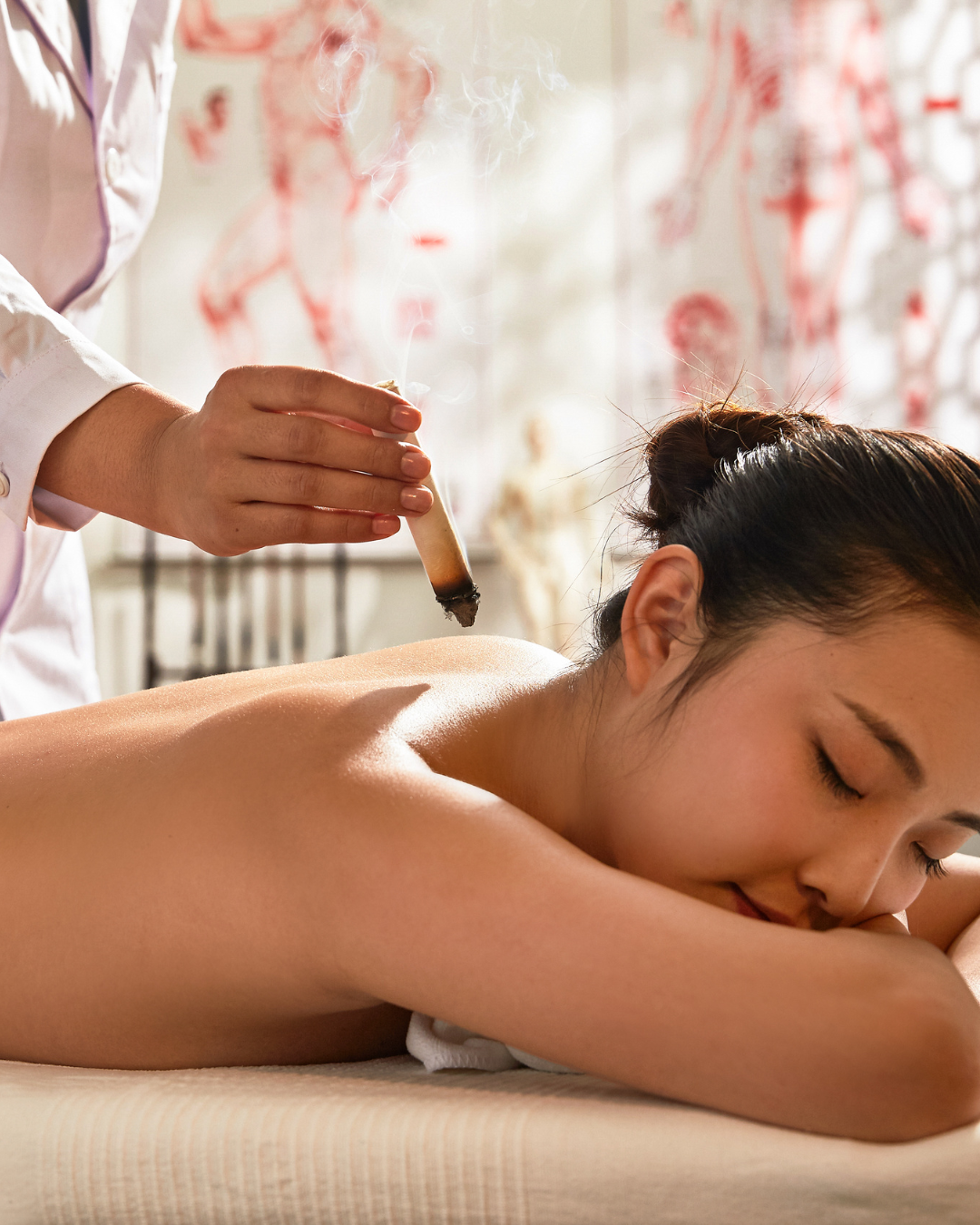 Targeted acupuncture for chronic back pain and muscle release.