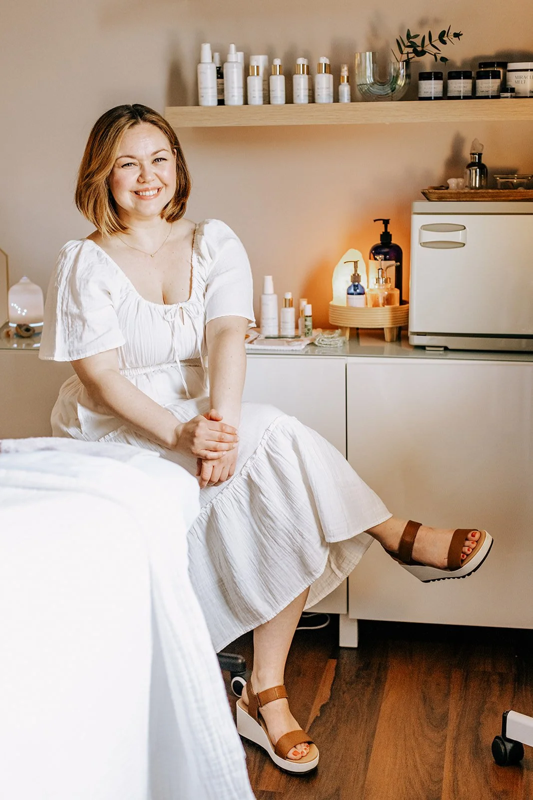 Jessica Magee in her peaceful skincare treatment room in North Austin.