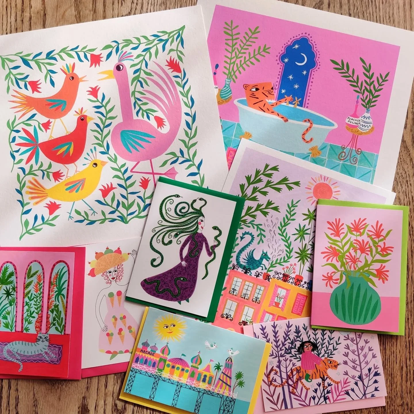 Sorting out loads of prints and cards for the @urbanmakers_uk Guest Market at Old Spitalfields Market tomorrow! 11:00-5:00. Really looking forward to it 😍

#urbanmakersmarket 
#oldspitalfieldsmarket 
#urbanmakersuk
