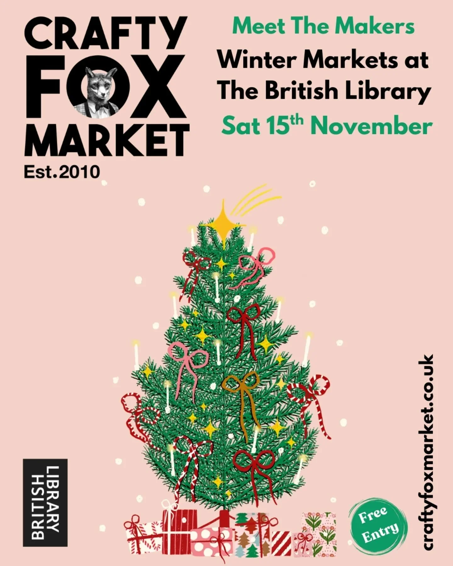 SO looking forward to taking part in the @craftyfoxmarket Meet The Makers Market at the British Library on Saturday 15th November. I'll be there with Christmas cards, decorations and more! 😍

Free entry
Saturday 15th November 
10:00-5:00

@britishli