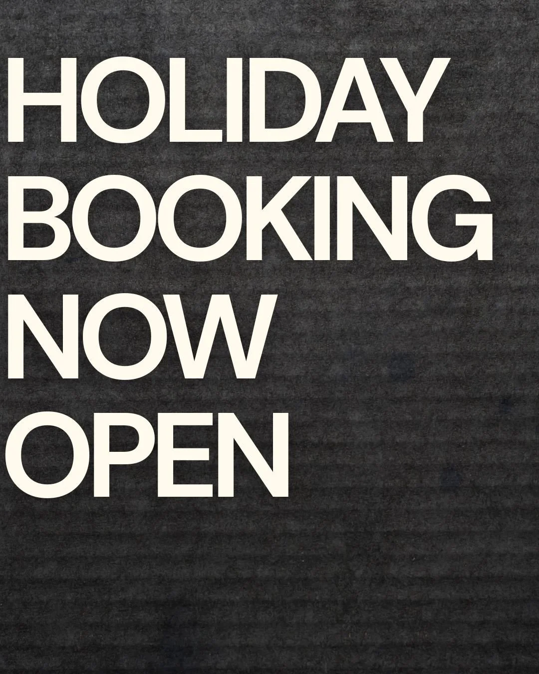 Holiday bookings are officially LIVE! 🎄✨ Grab your spot now before we&rsquo;re full!