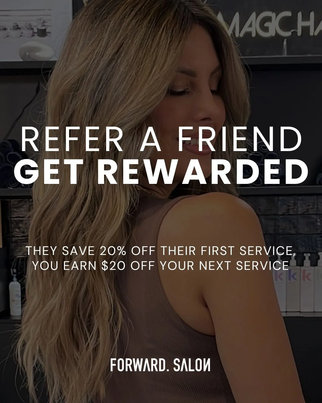 Refer a friend. Get rewarded. That it. That's the caption. 💆&zwj;♀️