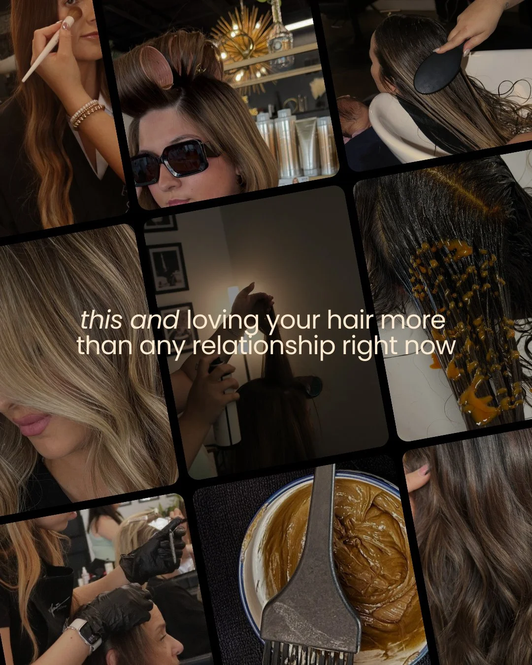 Current mood: committed&hellip; to my hair. 💇&zwj;♀️✨ Sorry, relationships, you&rsquo;re on pause. Come see us this week and treat yourself.