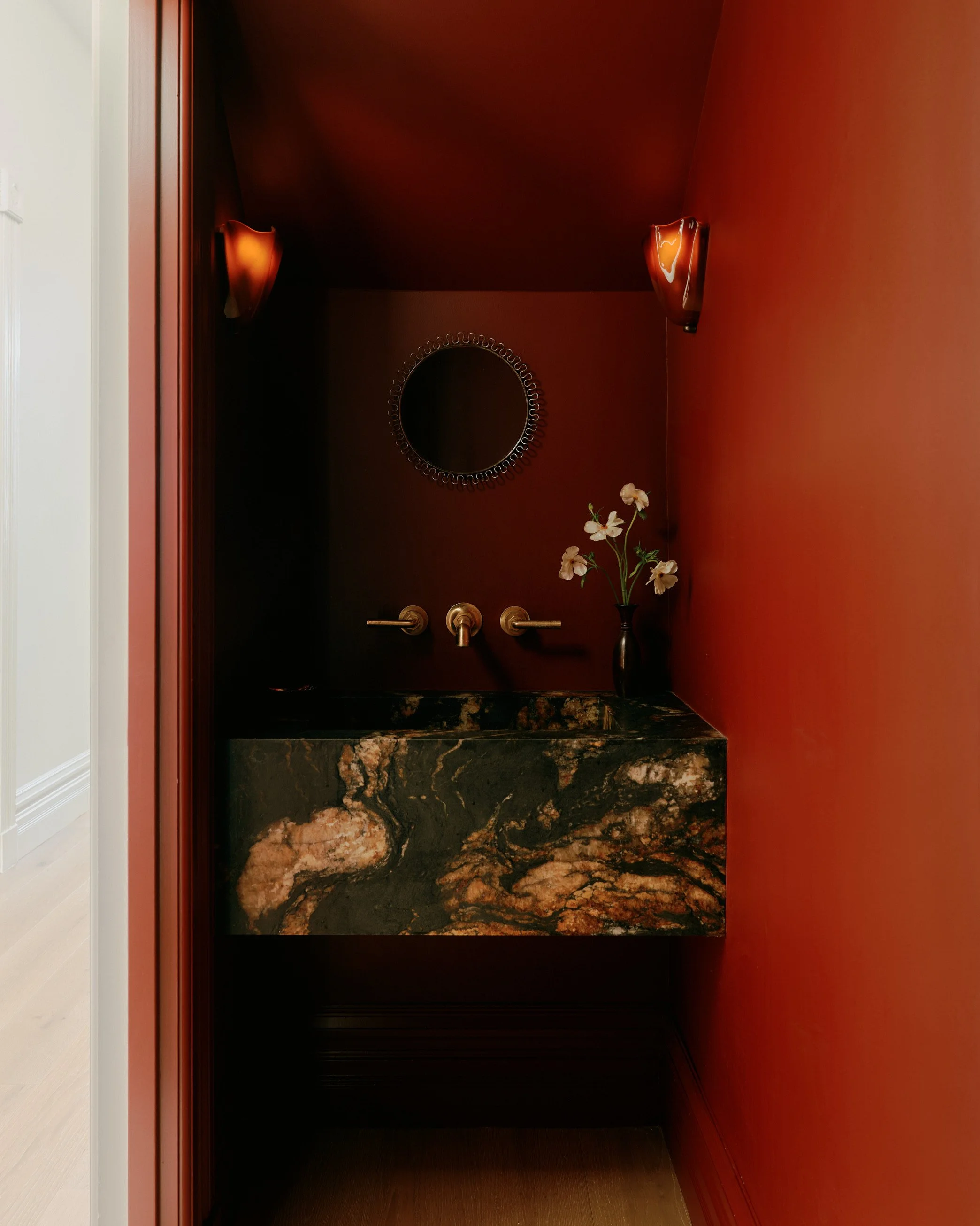 Powder room sink.
