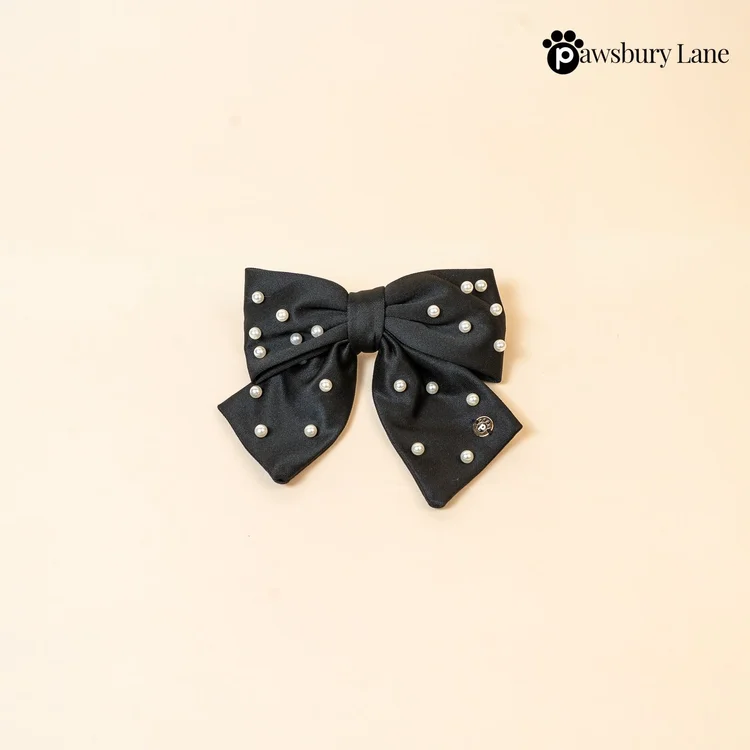 Sugar and Pearls - Jet  - Hair Bow - For You