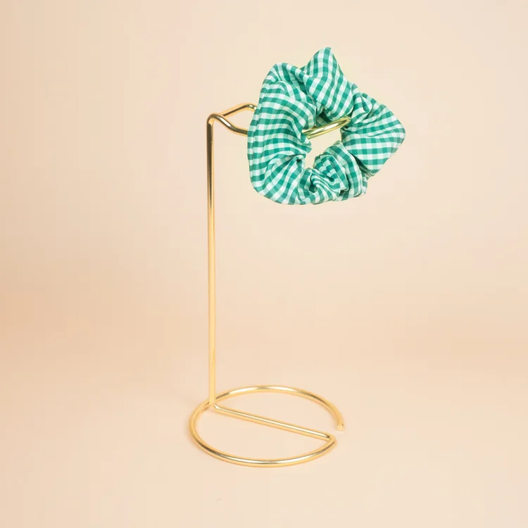 Green Gingham - Scrunchie