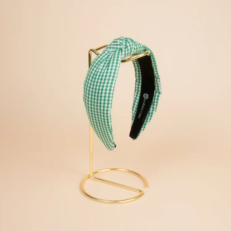 Green Gingham - Headband