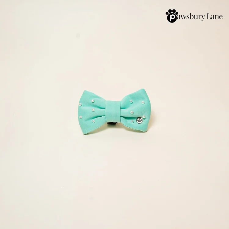 Sugar and Pearls - Seafoam - Pet Bow Tie