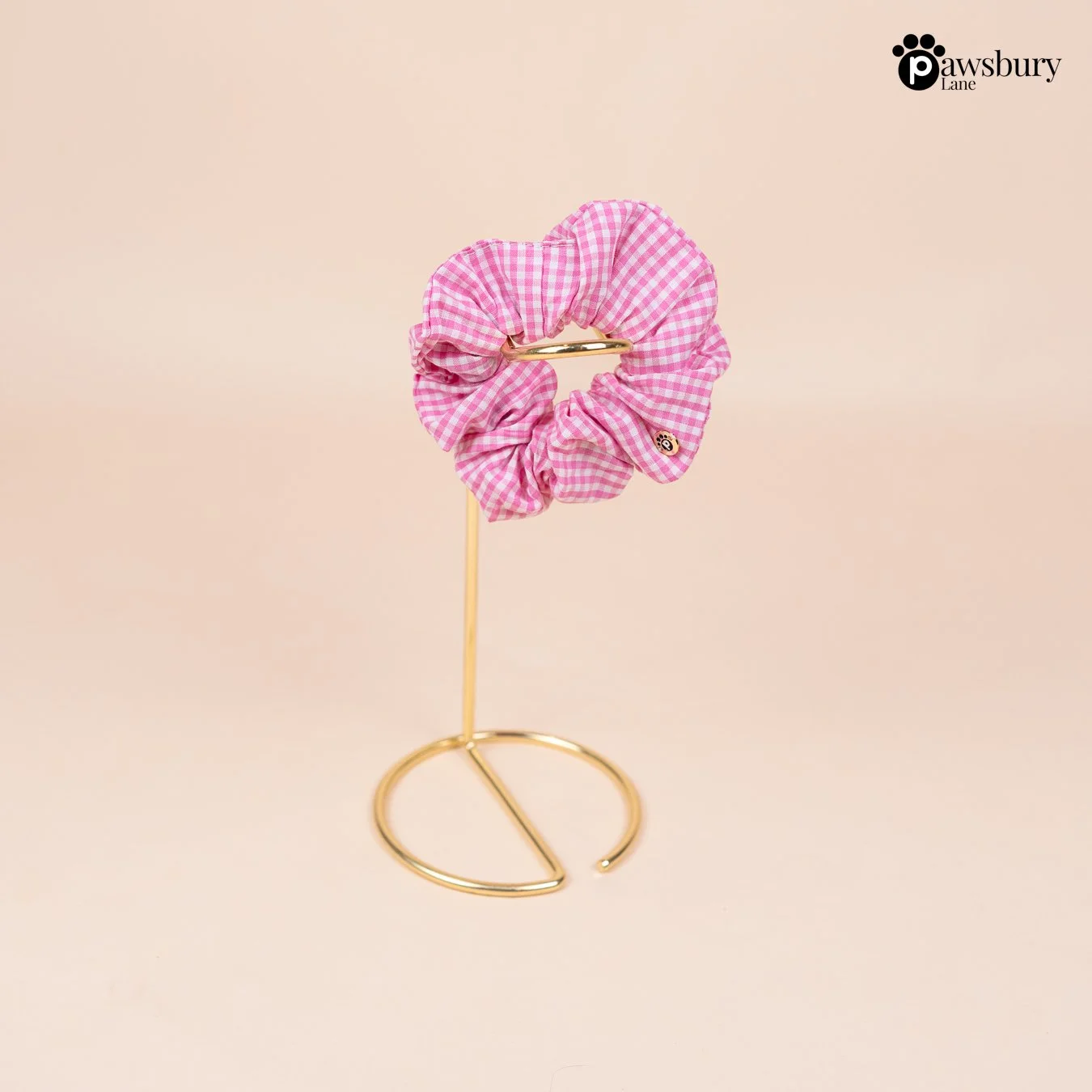 Pink Gingham - Scrunchie