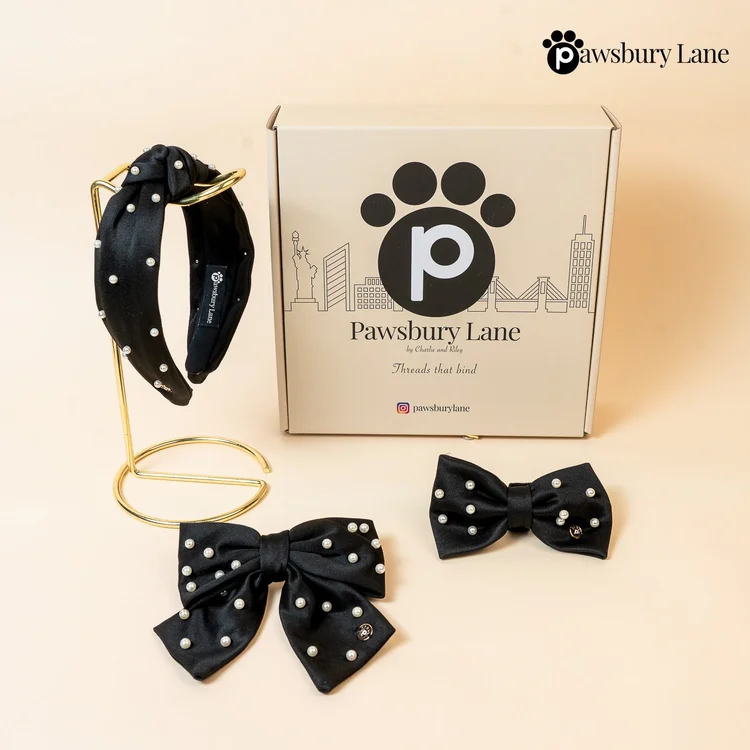 Sugar and Pearls - Jet -  Bundle & Save with Pet Bow Tie
