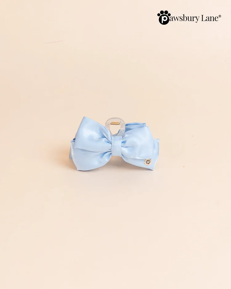The Satin Collection - Bow Claw Clip - Cornflower