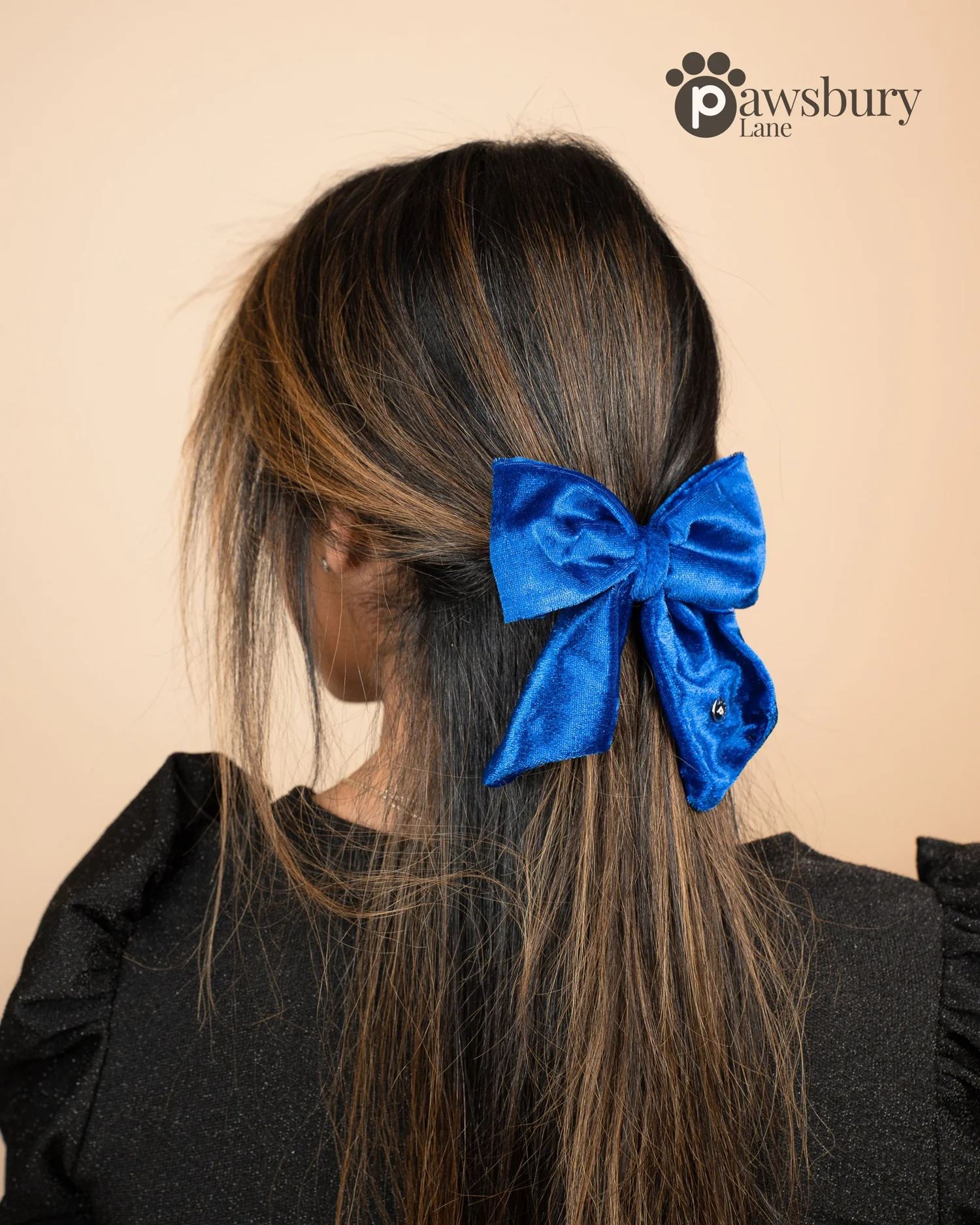 Dazzling Velvet - Blue - Human Bow Barrette