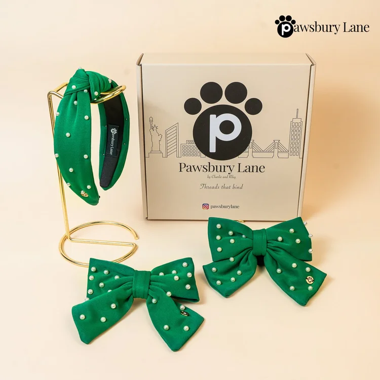 Sugar and Pearls - Mistletoe Green -  Bundle & Save with Pet Sailor Bow