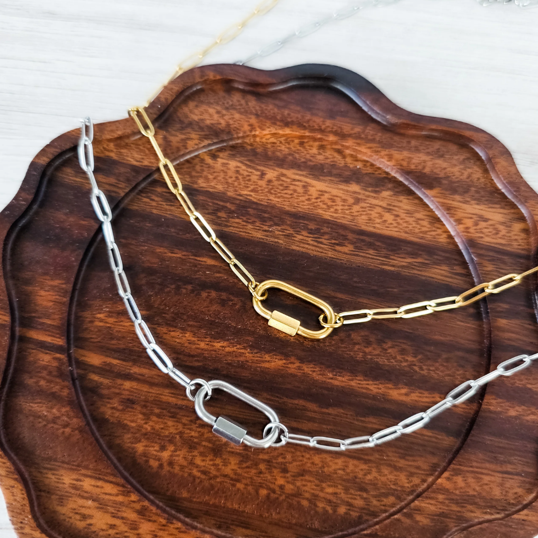Carabiner Paperclip Necklace