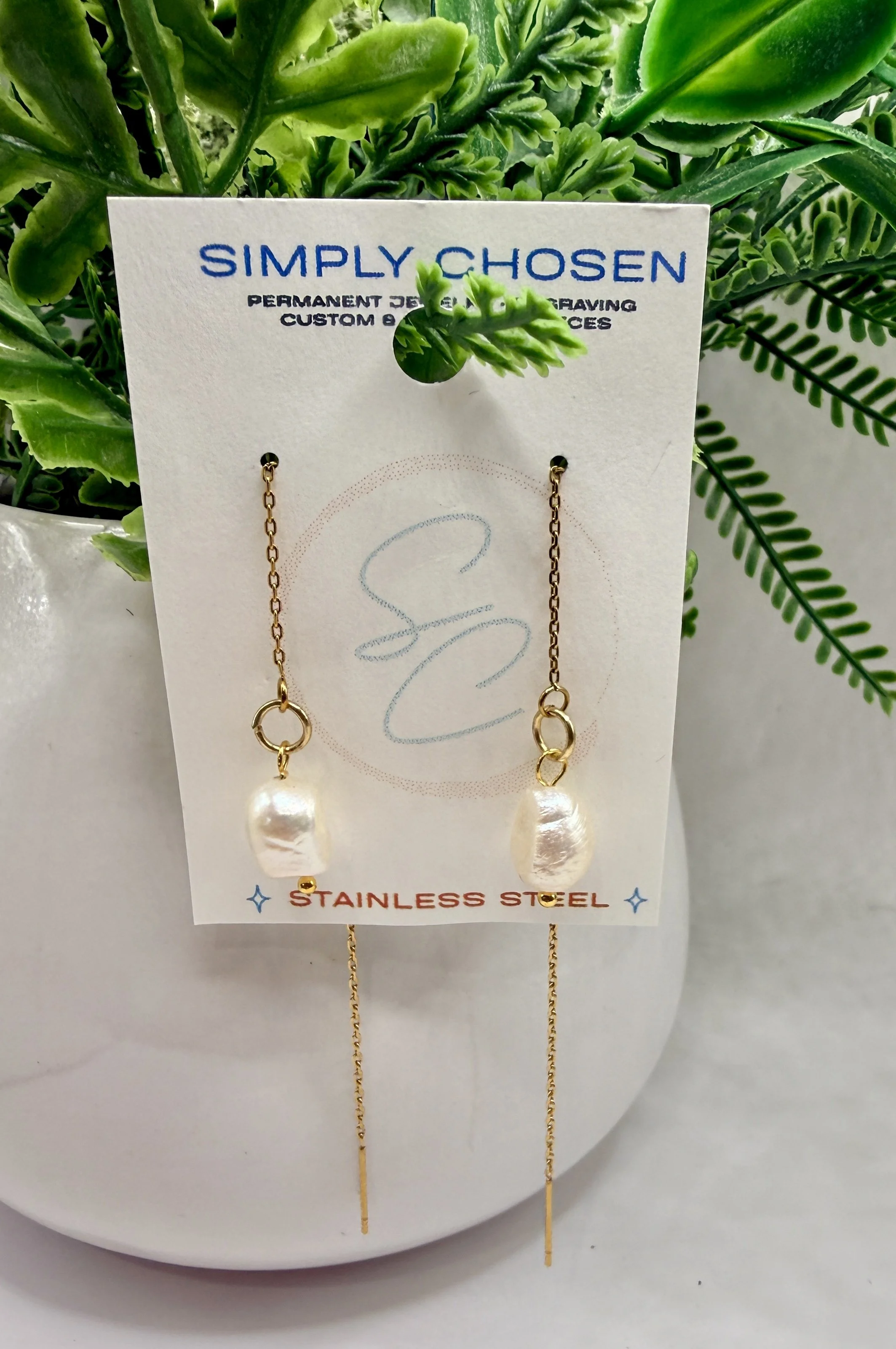 Pearl Threader Earrings
