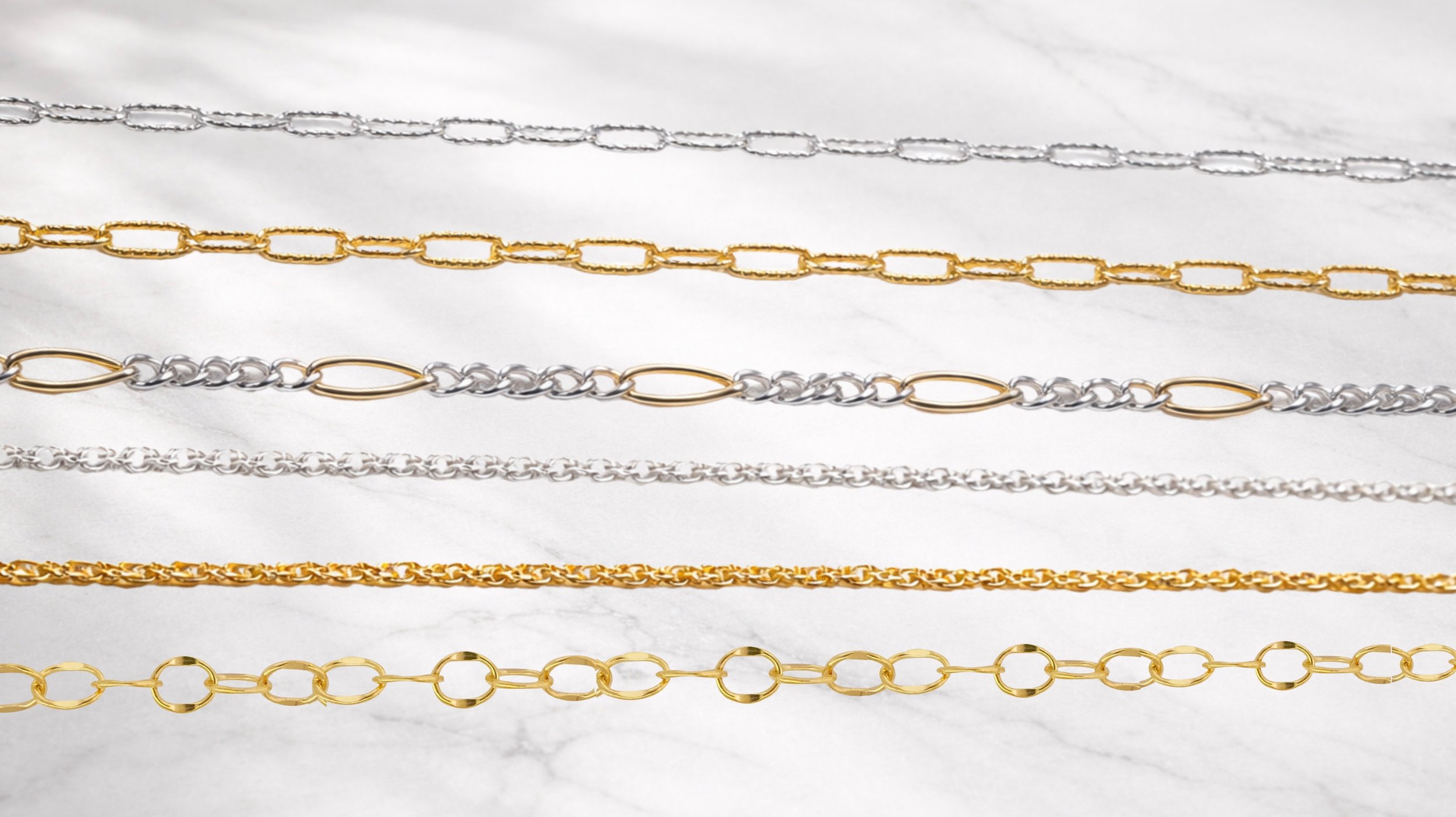 14K GOLD FILLED AND STERLING SILVER CHAINS FOR PERMANENT JEWELRY FOR WEDDINGS AND EVENT PACKAGES