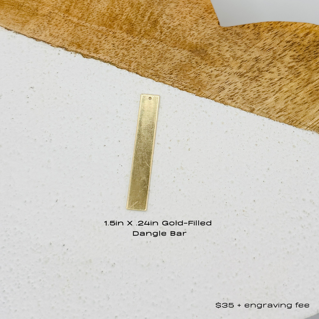 1.5inX.24in Gold Dangle Bar