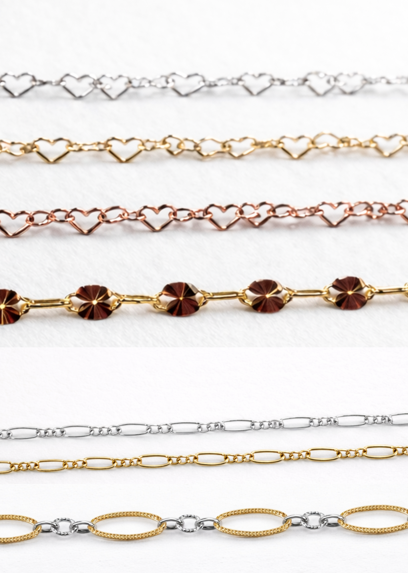 14K GOLD FILLED AND STERLING SILVER CHAINS FOR PERMANENT JEWELRY FOR WEDDINGS AND EVENT PACKAGES