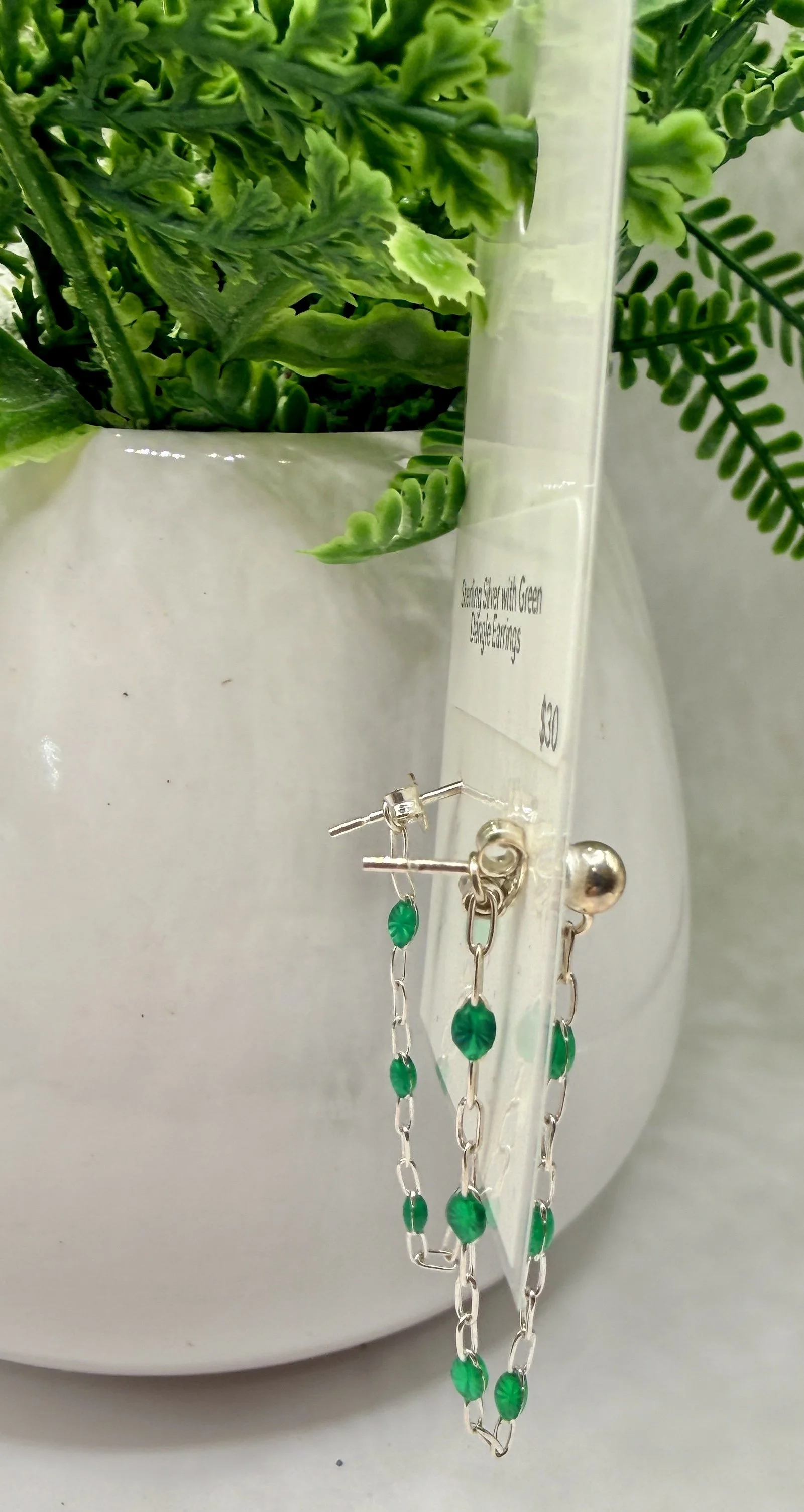 Lucky Chain Sterling Silver Dangle Earrings