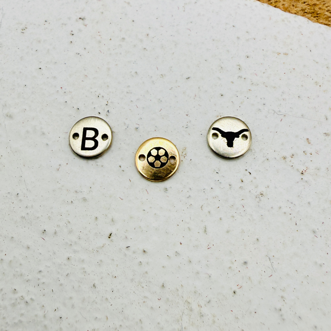 Engraved Examples of 7mm Silver & Gold Connectors