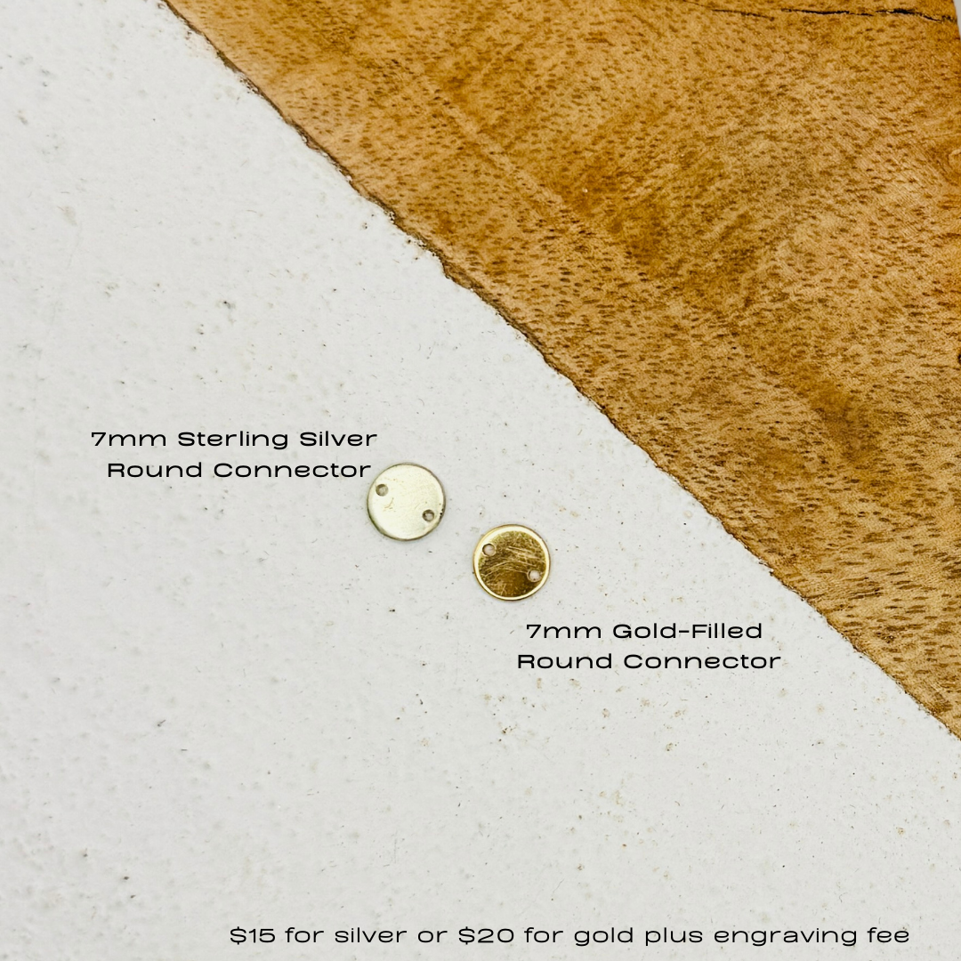 7mm Sterling Silver & Gold Round Connector