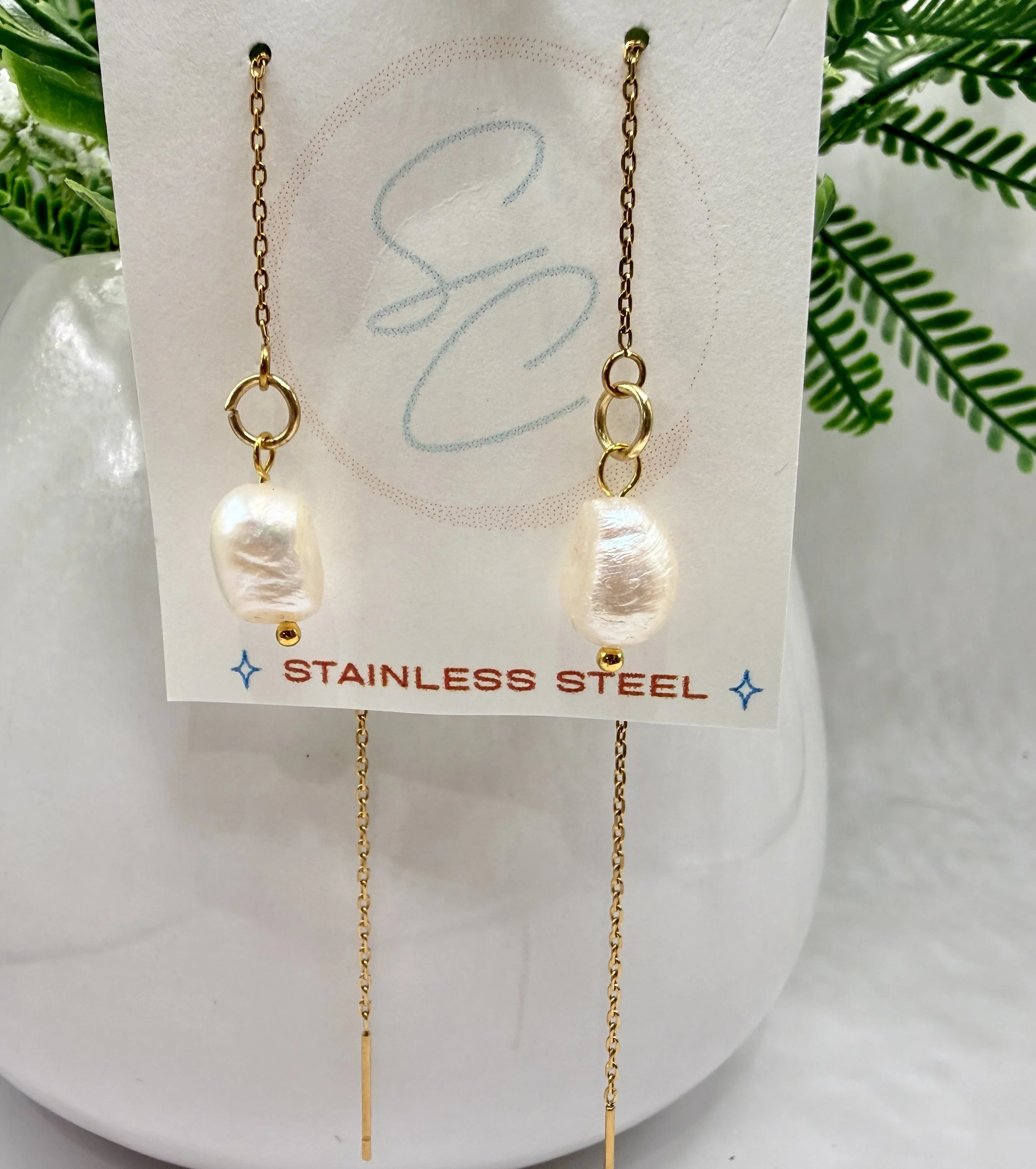 Pearl Threader Earrings