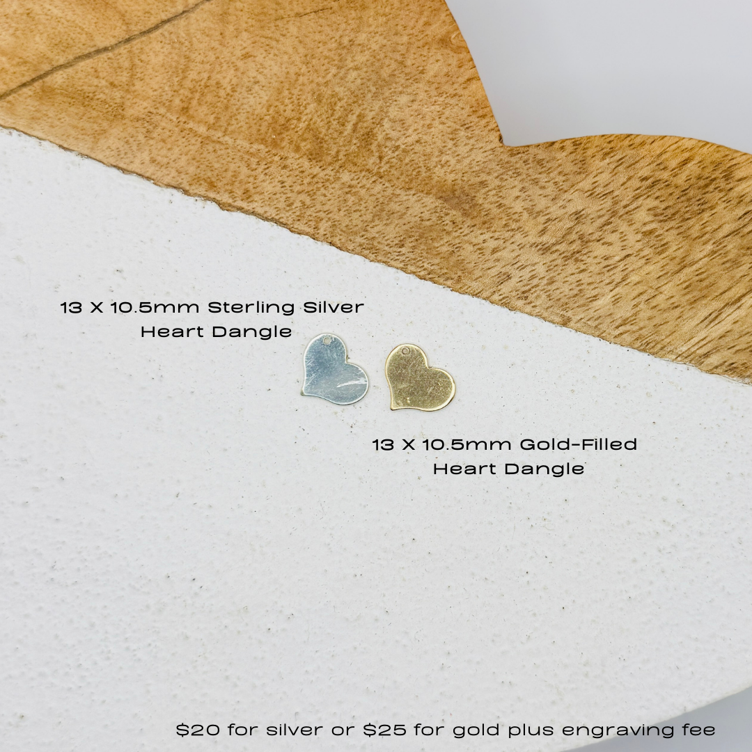 13X10.5mm Gold Heart Dangle Charms
