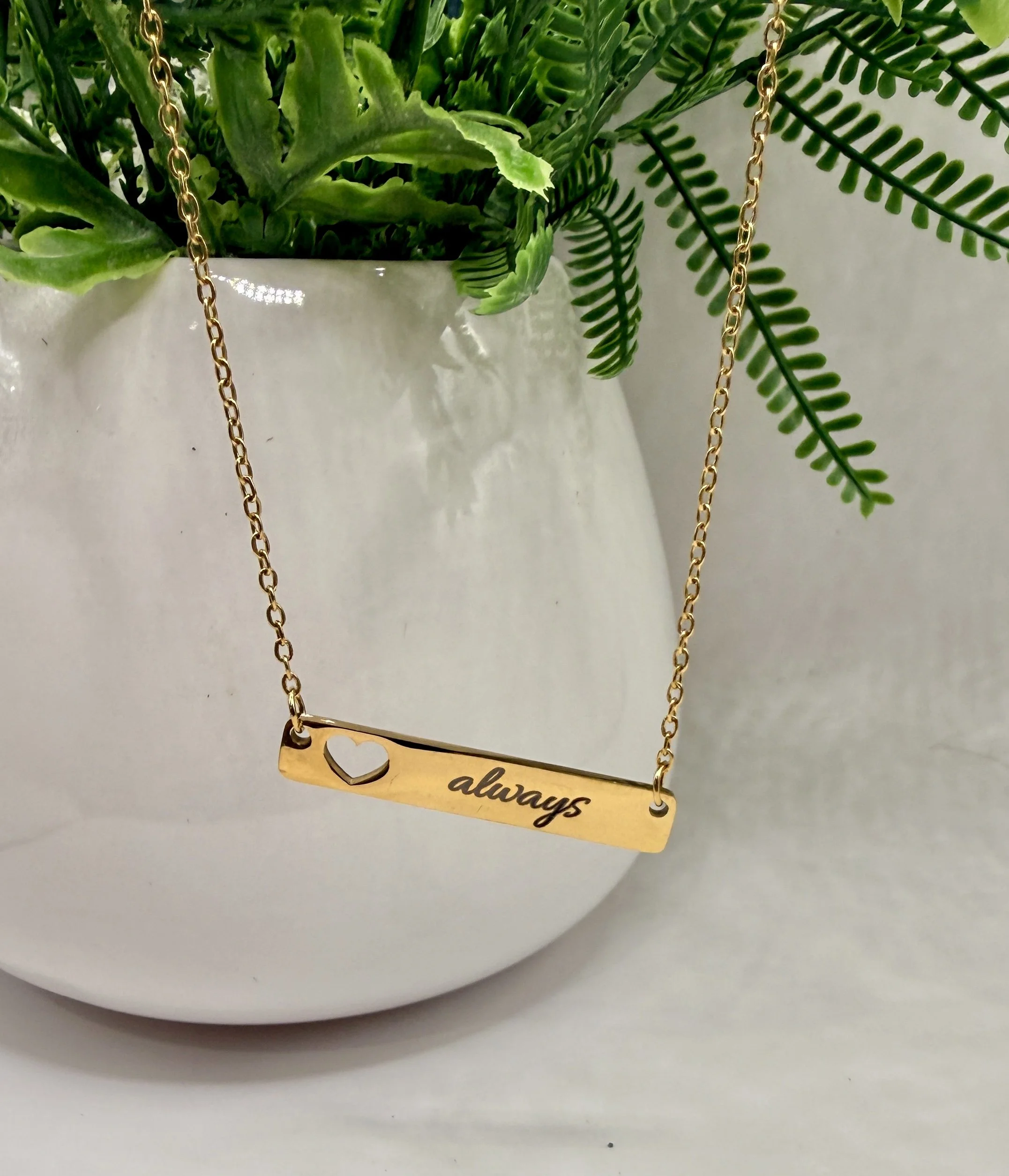 always engraved gold necklace by simply chosen