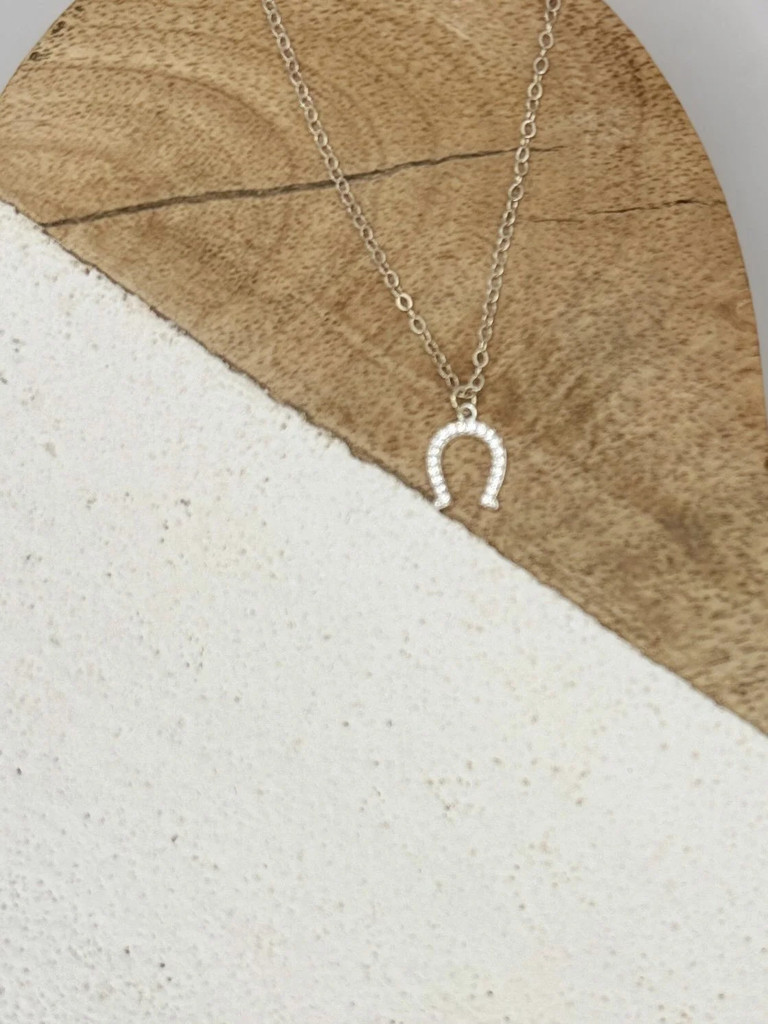CZ Horseshoe Sterling Silver Necklace