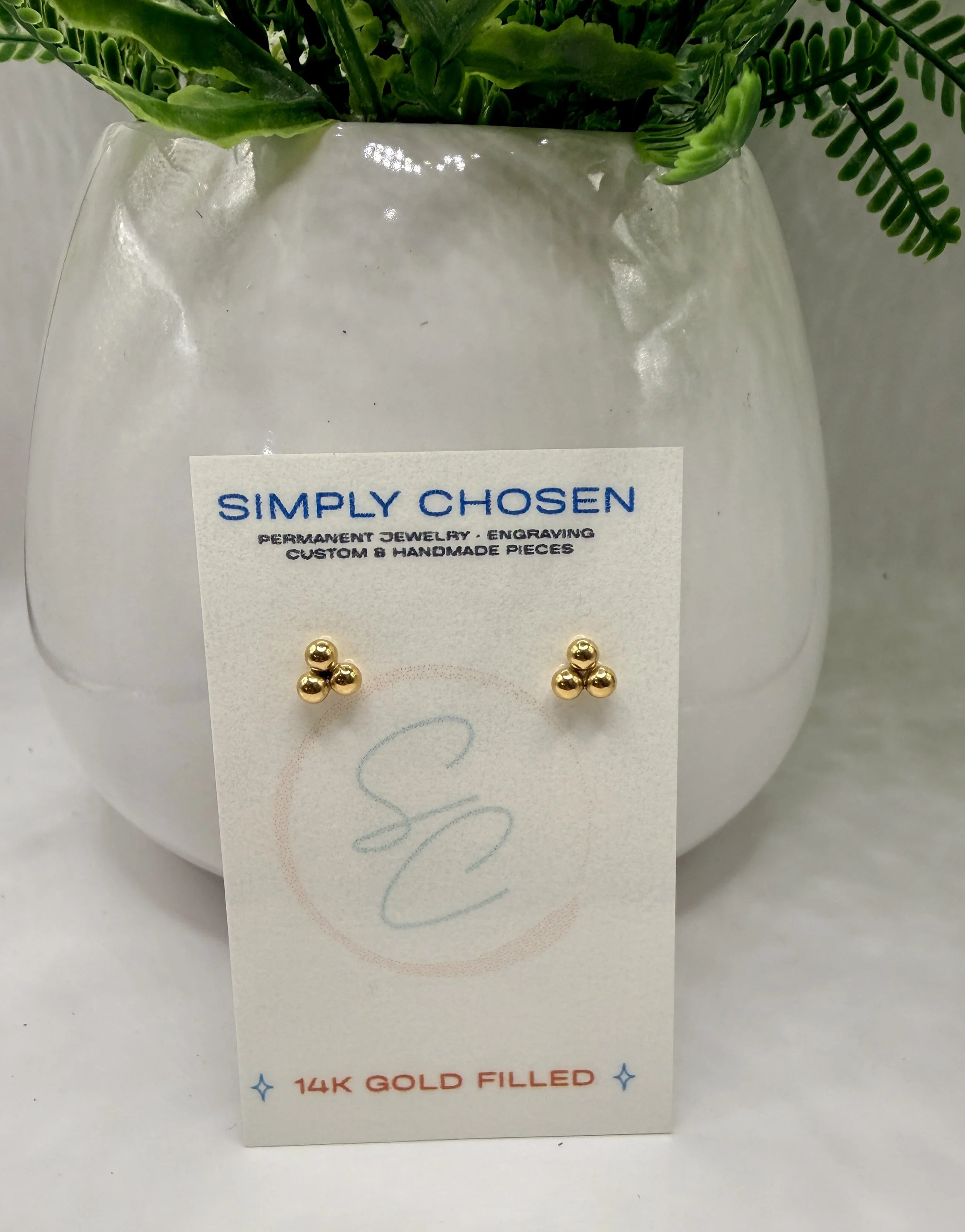 Gold-Filled 3 Ball Stud Earrings