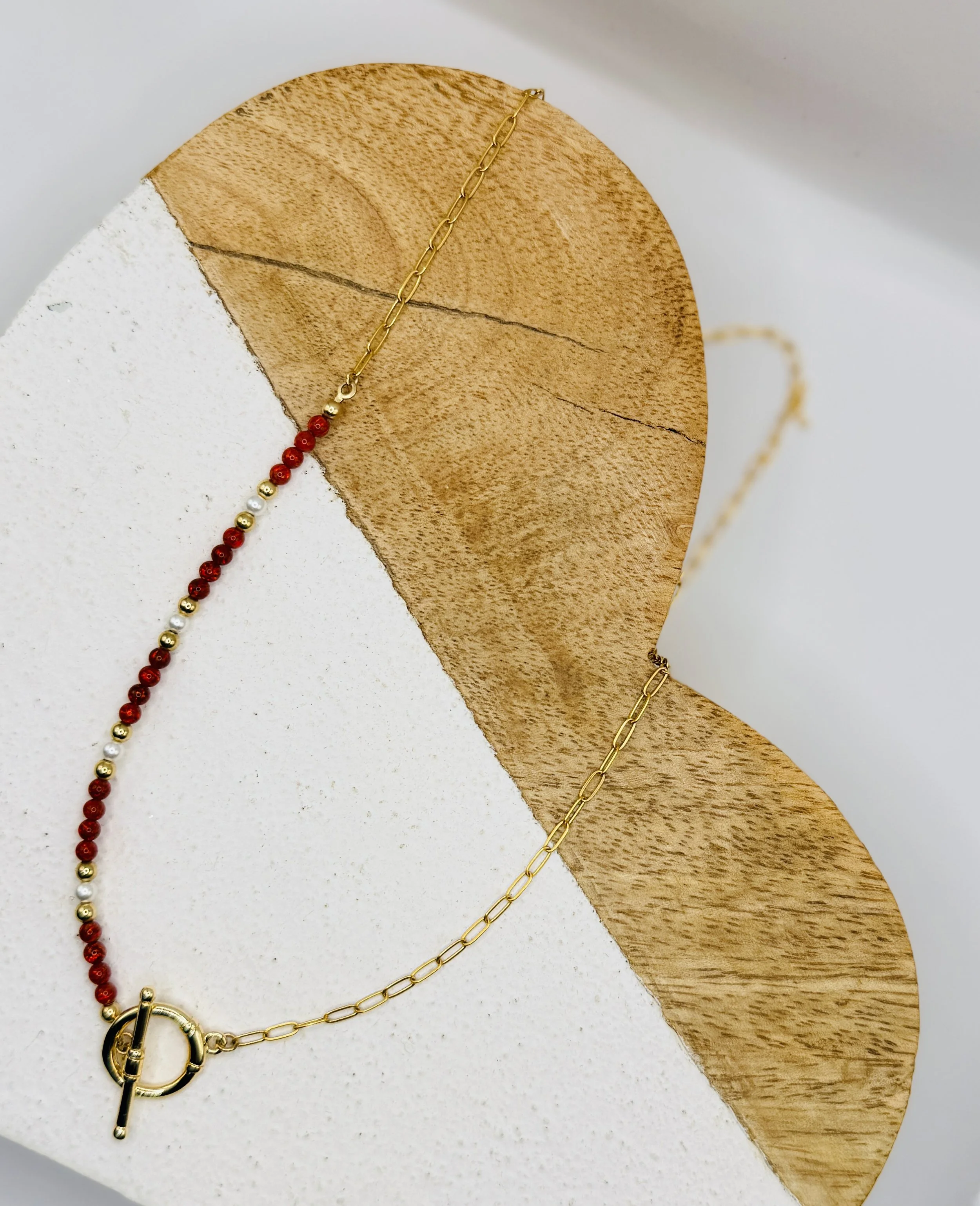 Red Opal Toggle Necklace