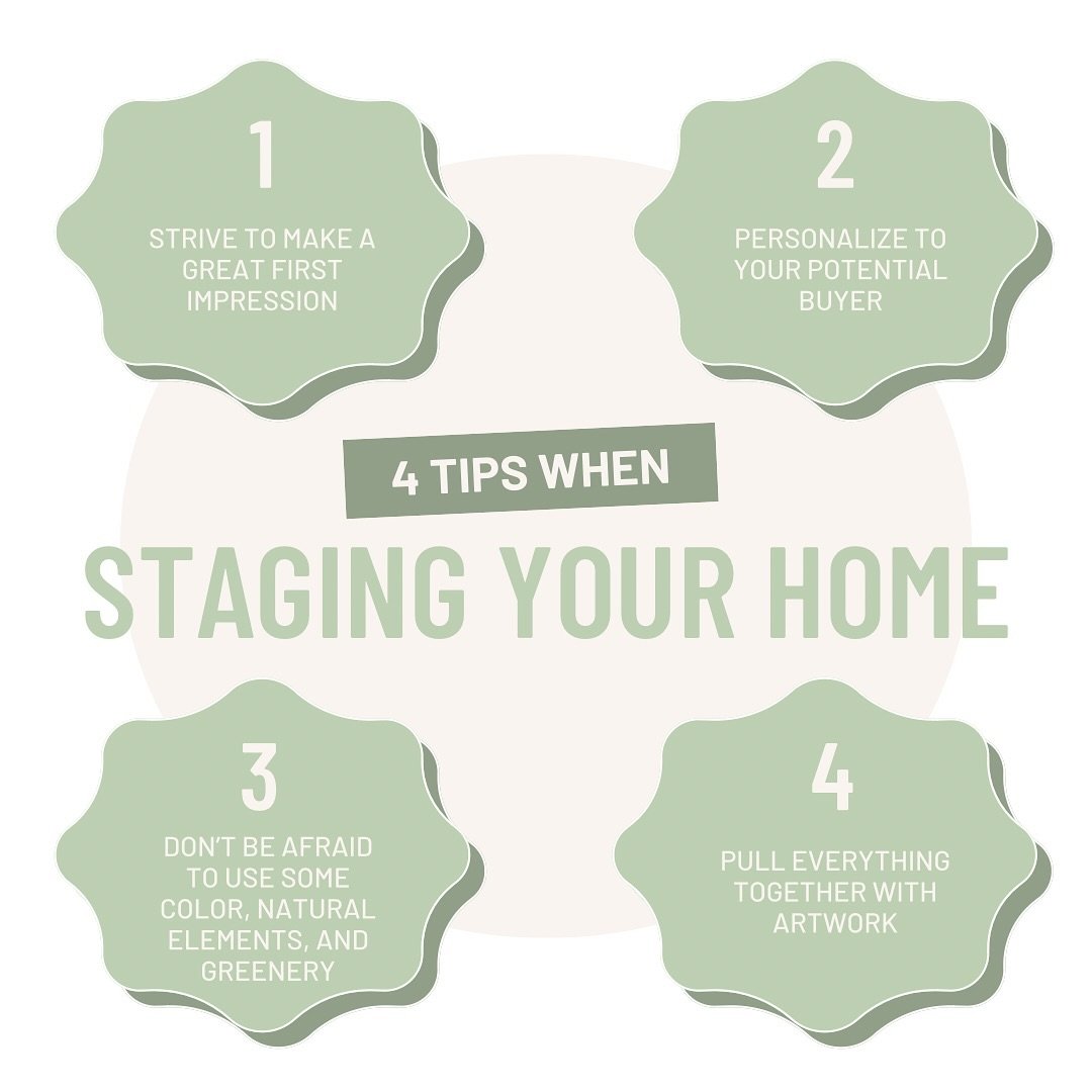 Four #homestaging tips that you should consider when #staging your listing for sale! The Wall to Wall Home Staging team uses all of these for every property! 🏡