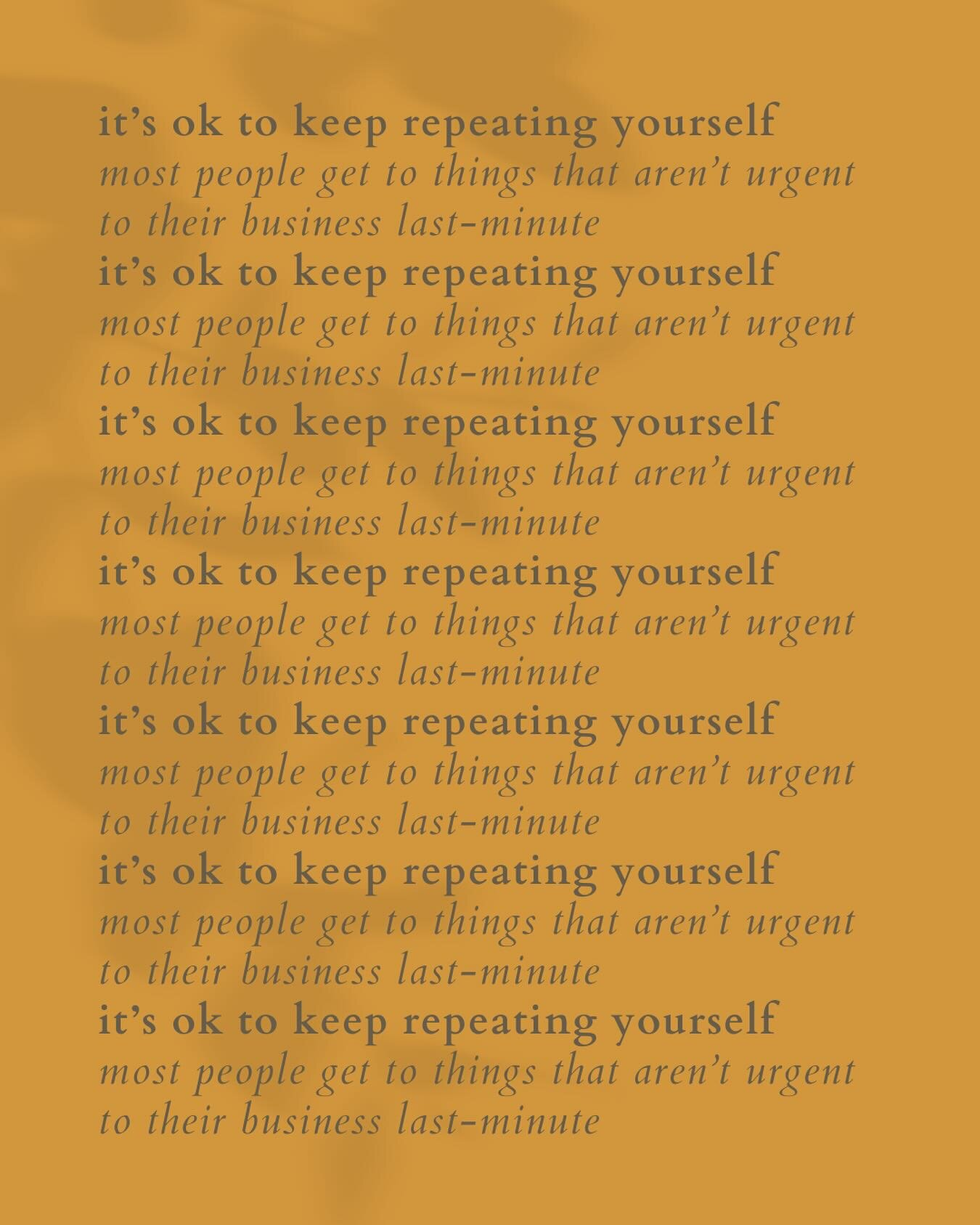 It&rsquo;s ok to keep repeating yourself and here&rsquo;s why! 🔁

1. I guarantee you that (unless someone has added you as a favourite on Instagram - and by all means ask them to - ) most people are seeing a fraction of the work you create - it&rsqu