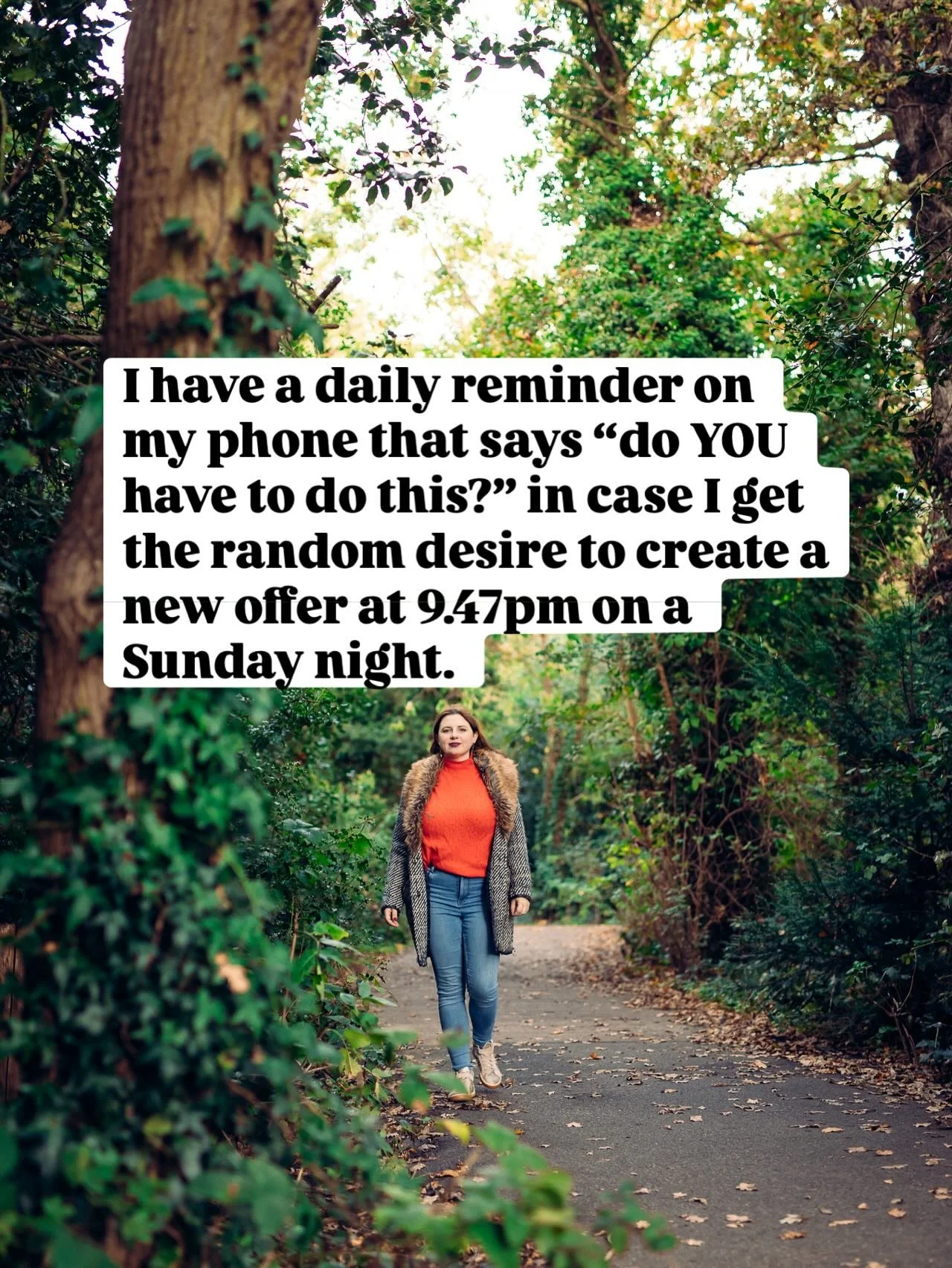 My phone pings every day with: &ldquo;Do YOU have to do this?&rdquo;
A gentle reminder not to create a whole new offer at 9.47pm on a Sunday when I should be in bed listening to Moneybox on Radio 4.

February has such a specific energy: foggy, tired,