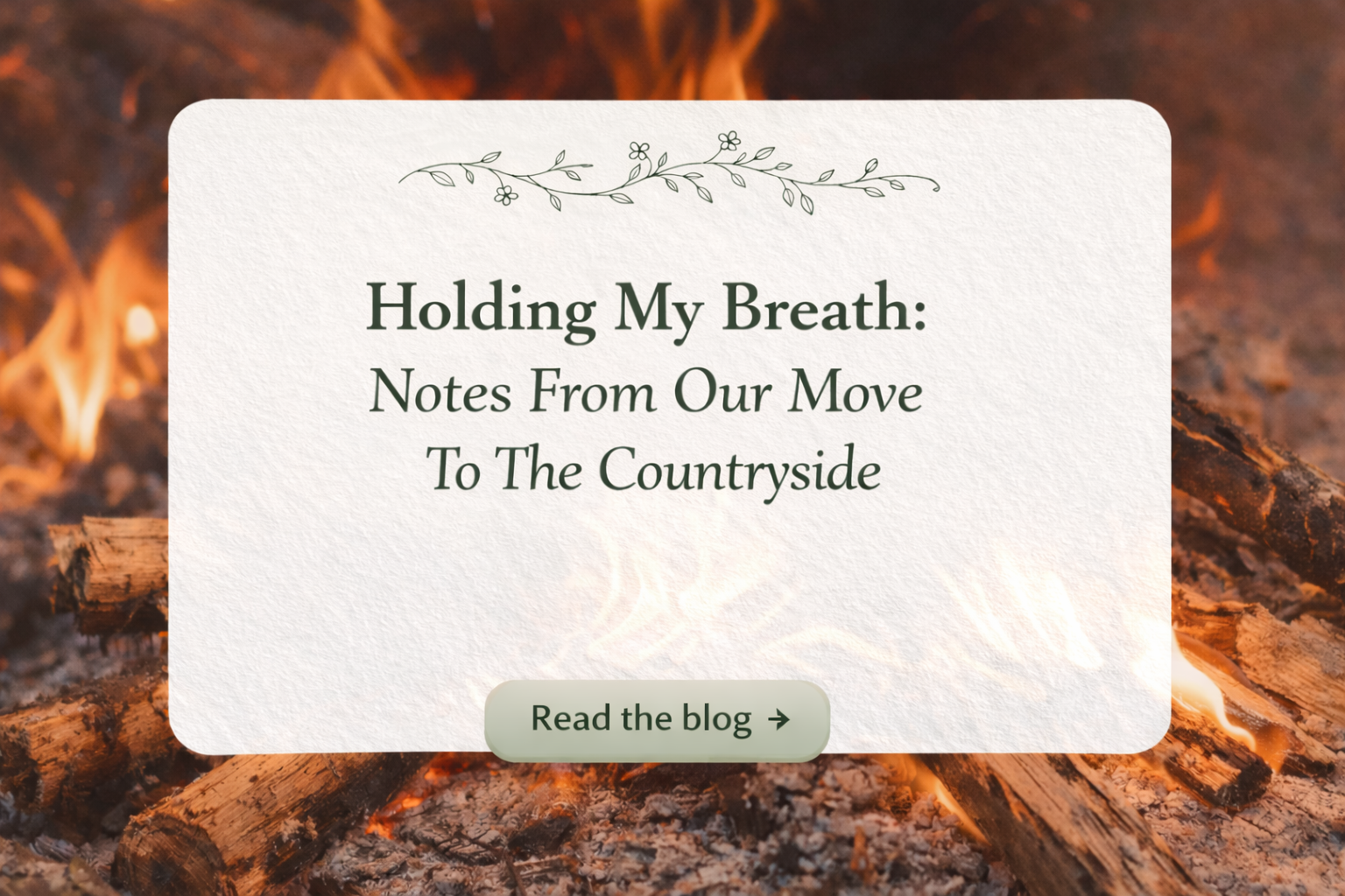 Holding My Breath: Notes From Our Move To The Countryside