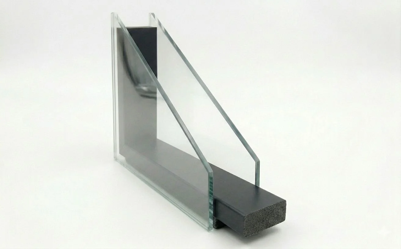 Double glazed insulated glass unit with Low-E coating and spacer system