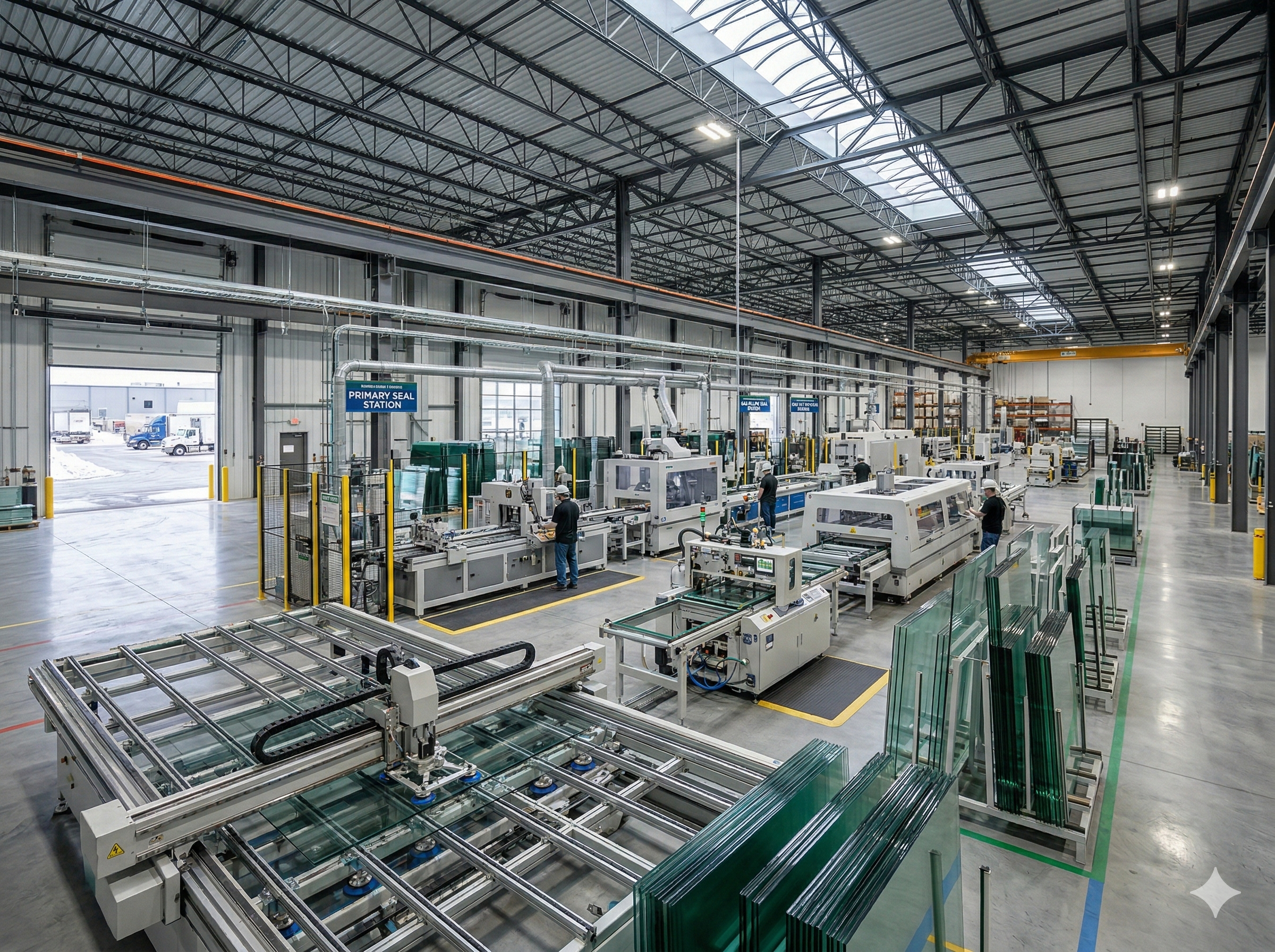 Insulated glass unit manufacturing process in Ontario facility