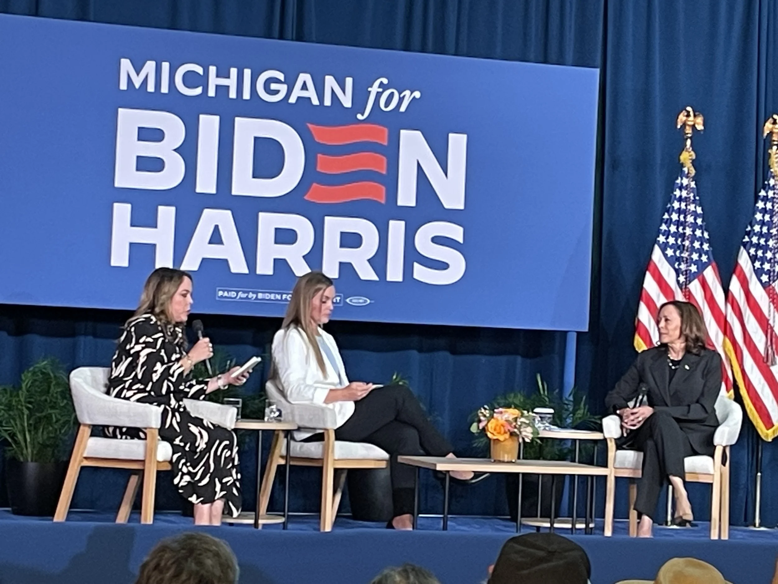 Moderating the panel with Vice President Kamala Harris