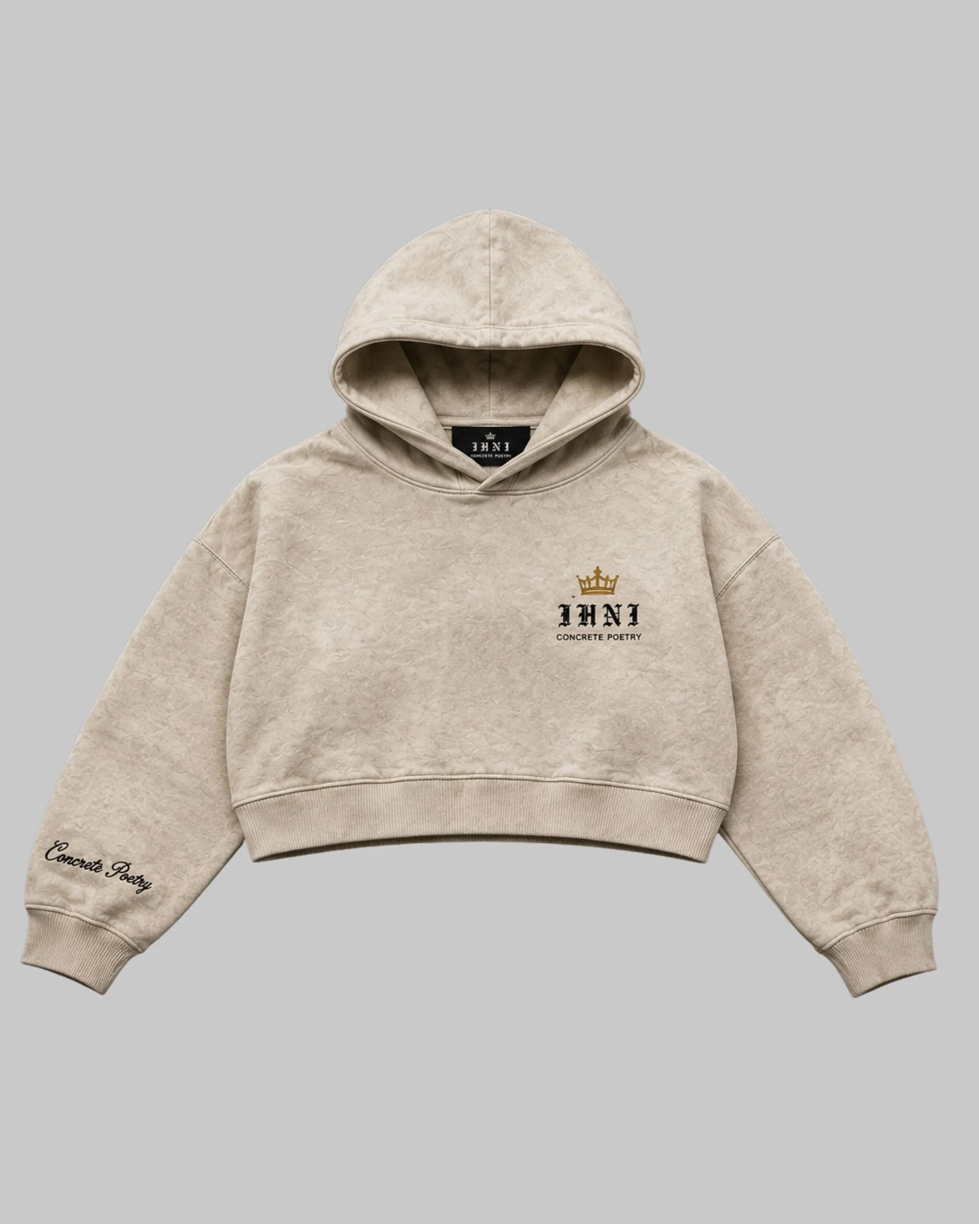Concrete Poetry Cropped Hoodie